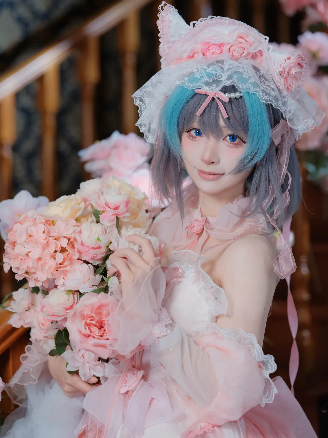 柴郡cos, 碧蓝航线, cosplay日常, 白色丝袜cosplay, 花嫁柴郡 - 第8张