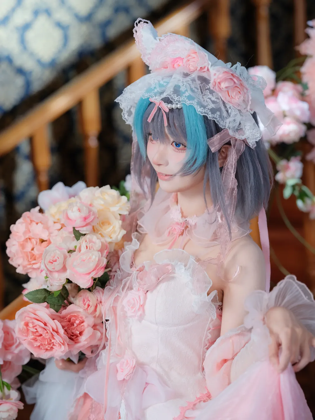 柴郡cos, 碧蓝航线, cosplay日常, 白色丝袜cosplay, 花嫁柴郡 - 第9张