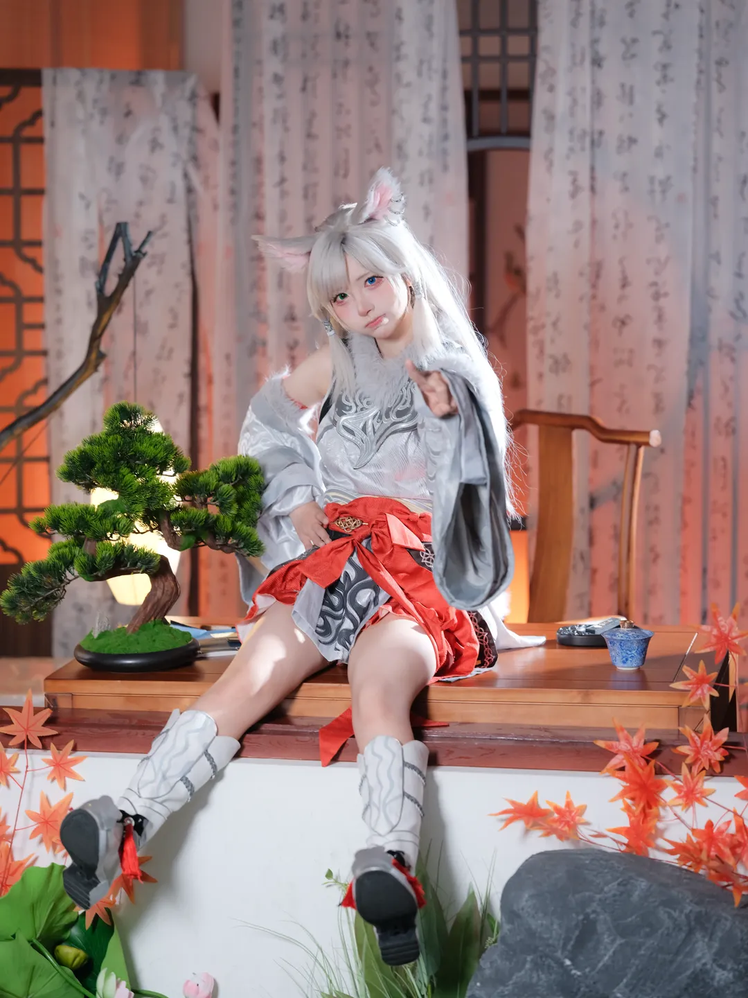 二次元撮影, オッドアイ, 獣耳娘コスプレ, 銀月のコスプレ, 凡人修仙伝 - 3枚目