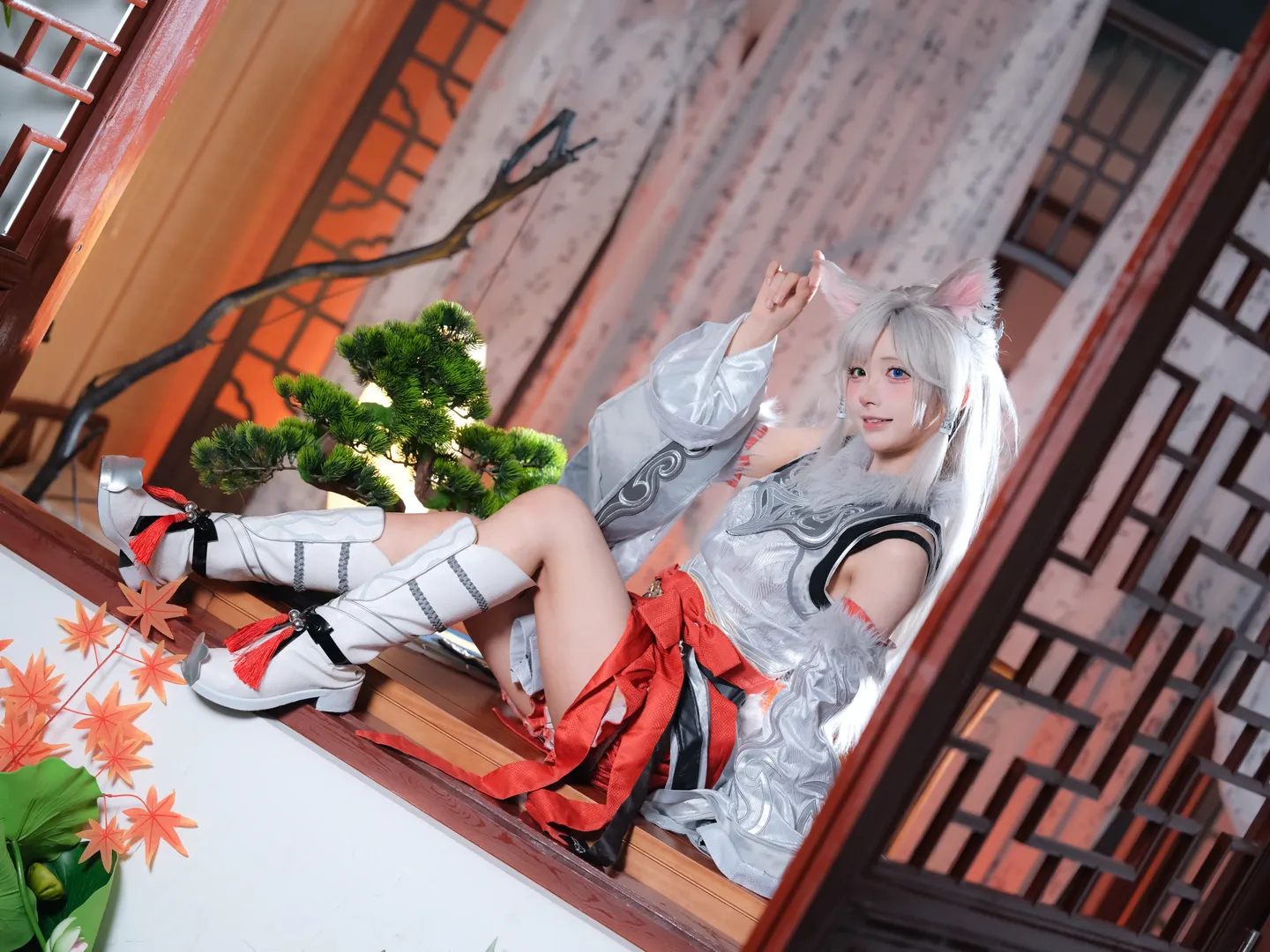 二次元撮影, オッドアイ, 獣耳娘コスプレ, 銀月のコスプレ, 凡人修仙伝 - 4枚目
