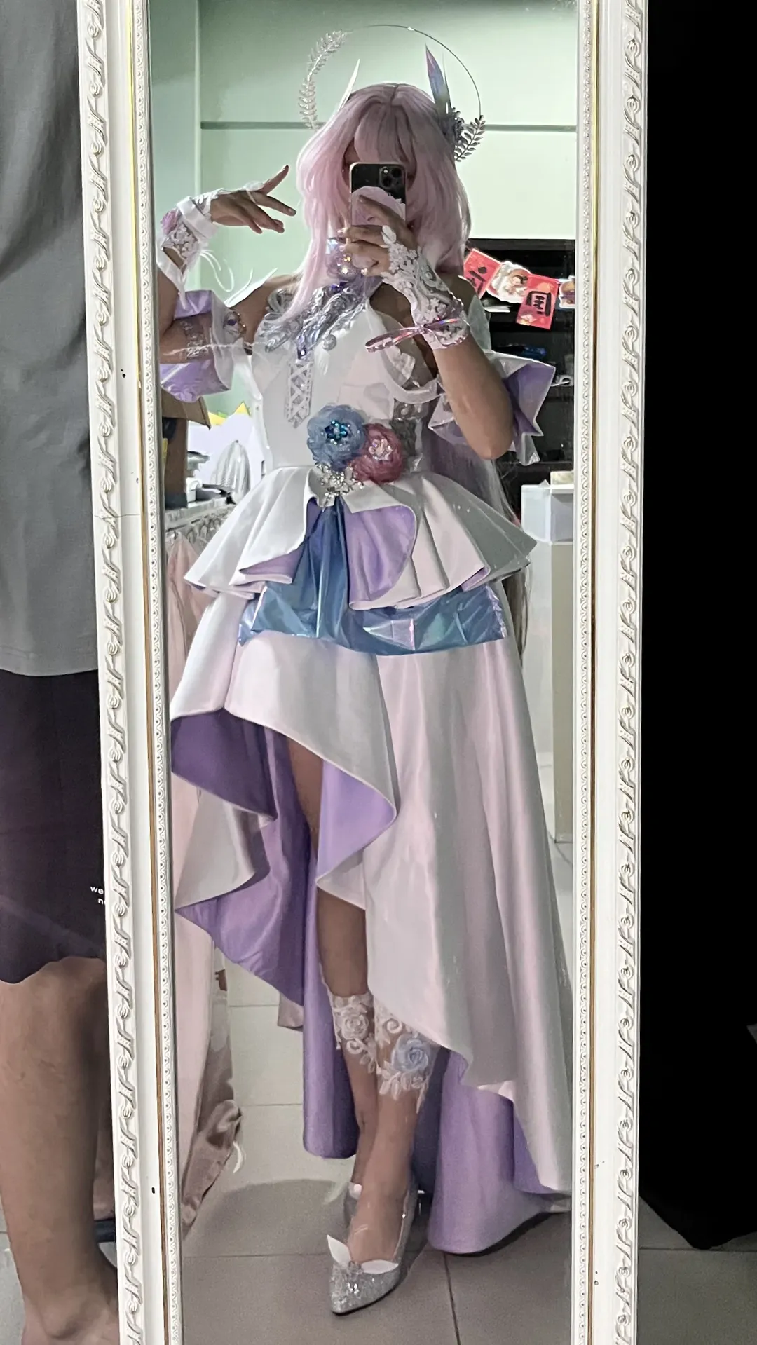 Honkai: Star Rail, Anime convention outfit, Cyrene cosplay, Handmade cosplay costume, Lace stockings