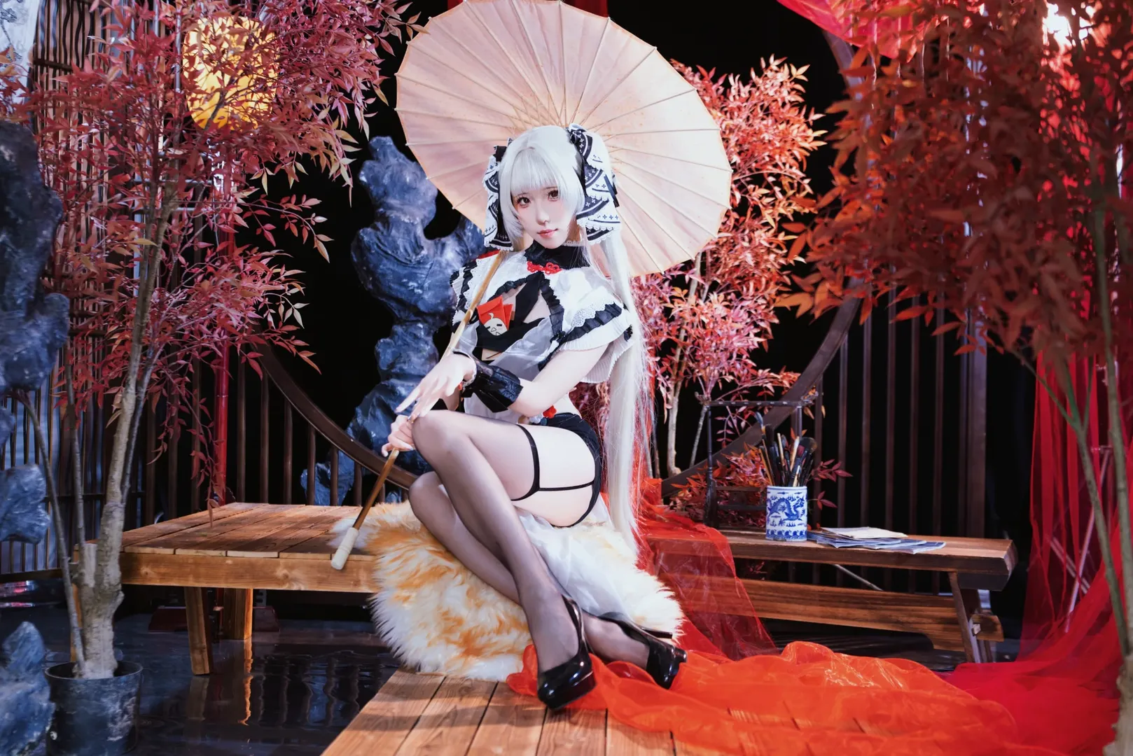 碧蓝航线, 可畏cos, cosplay正片, 二次元角色扮演, 旗袍女仆装 - 第3张