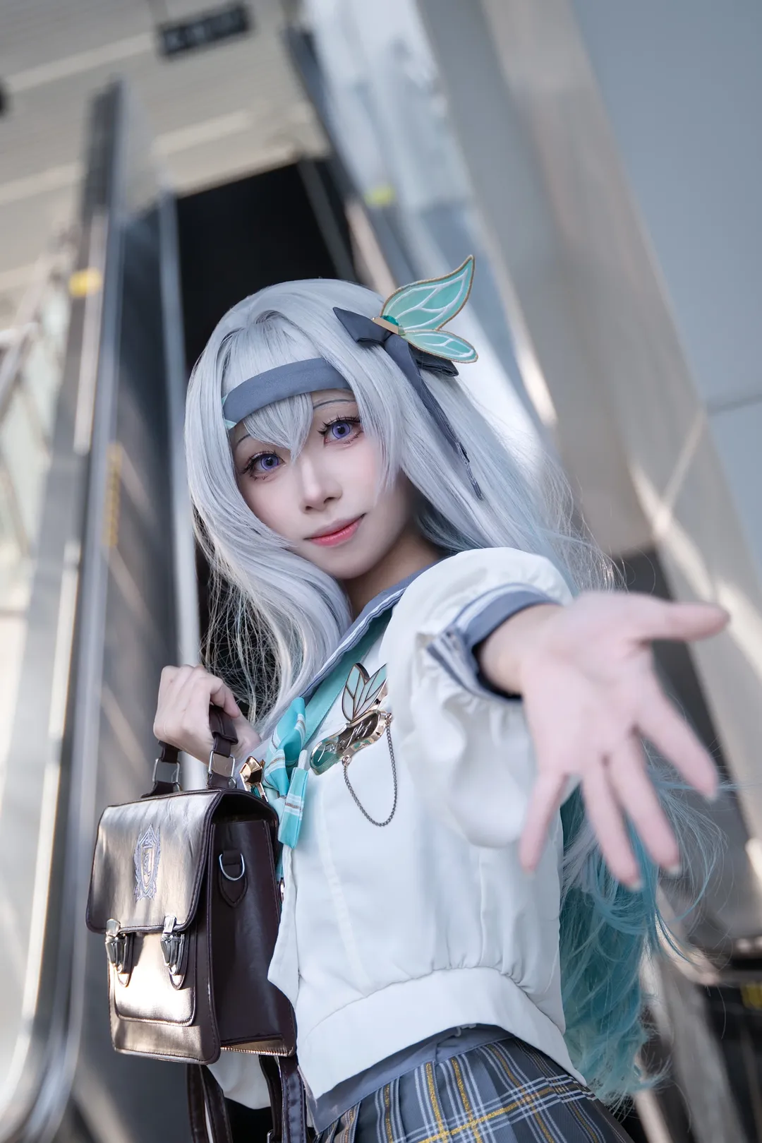 崩坏星穹铁道, 流萤cos, jk制服, cosplay摄影, 白丝穿搭 - 第1张
