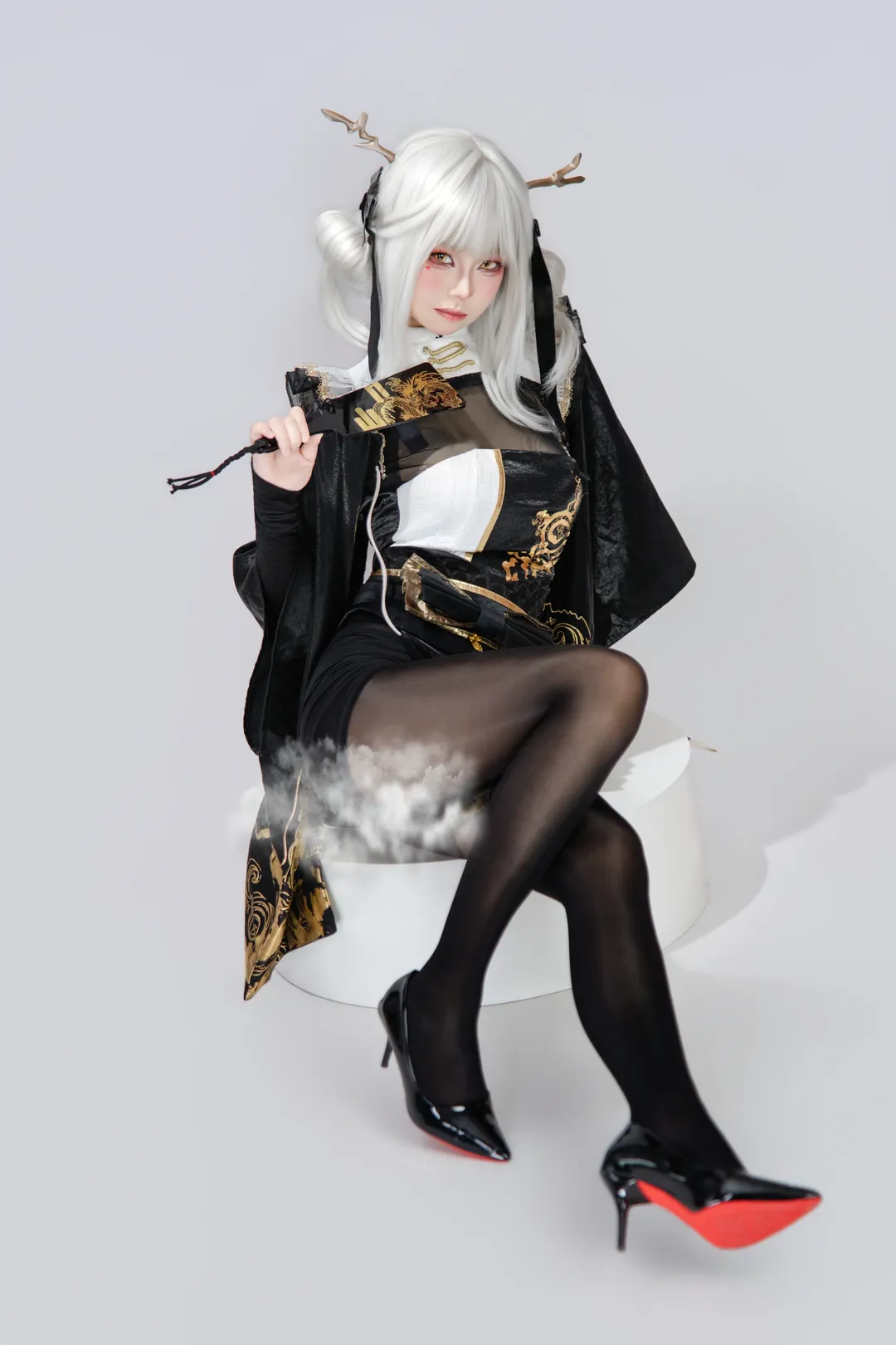 布蘭兒cos, 勝利女神, cosplay攝影, 黑絲穿搭, 棚拍寫真
