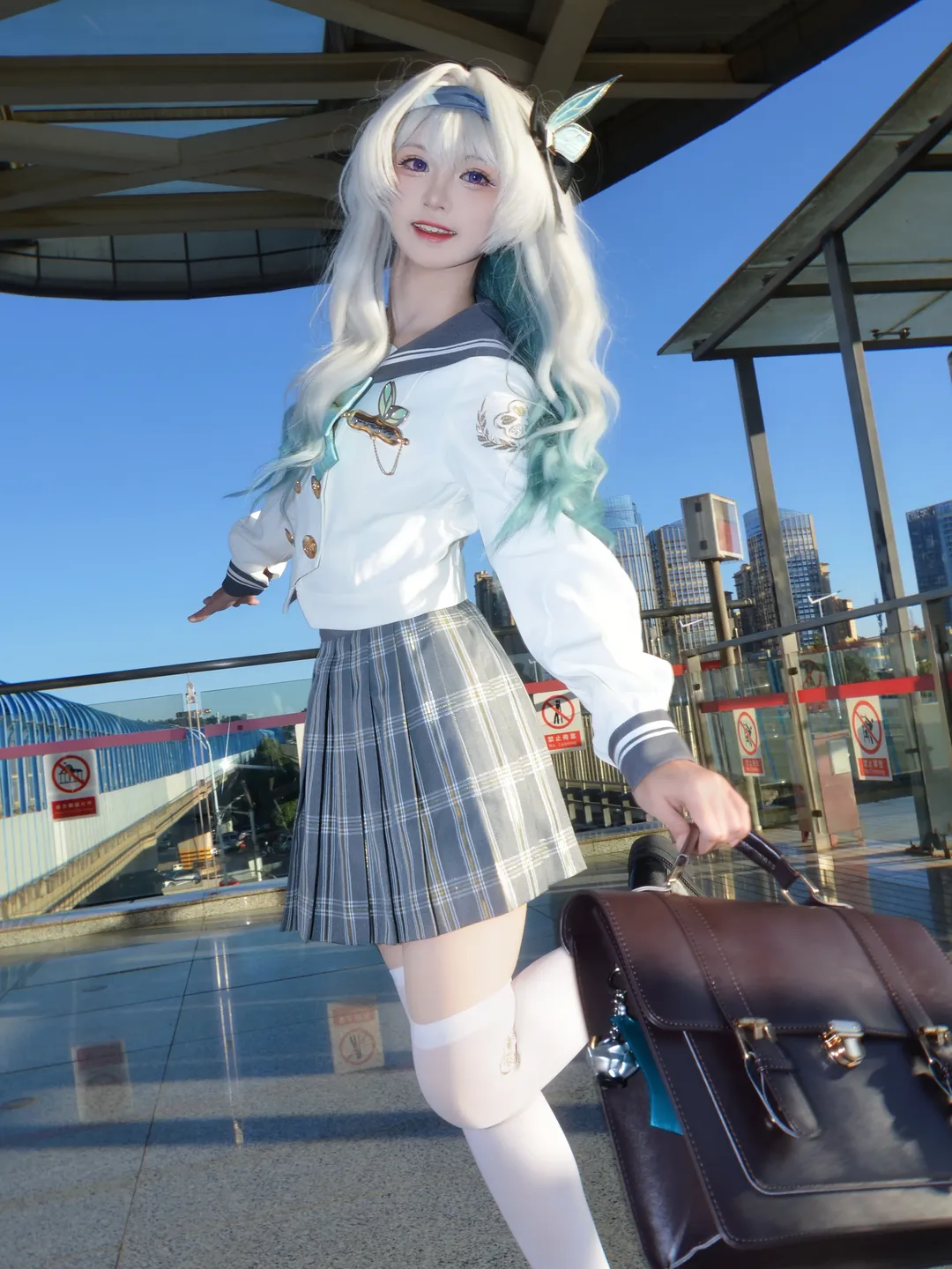 Honkai: Star Rail, Firefly cosplay, Spring Missive, School uniform, Cosplay photography