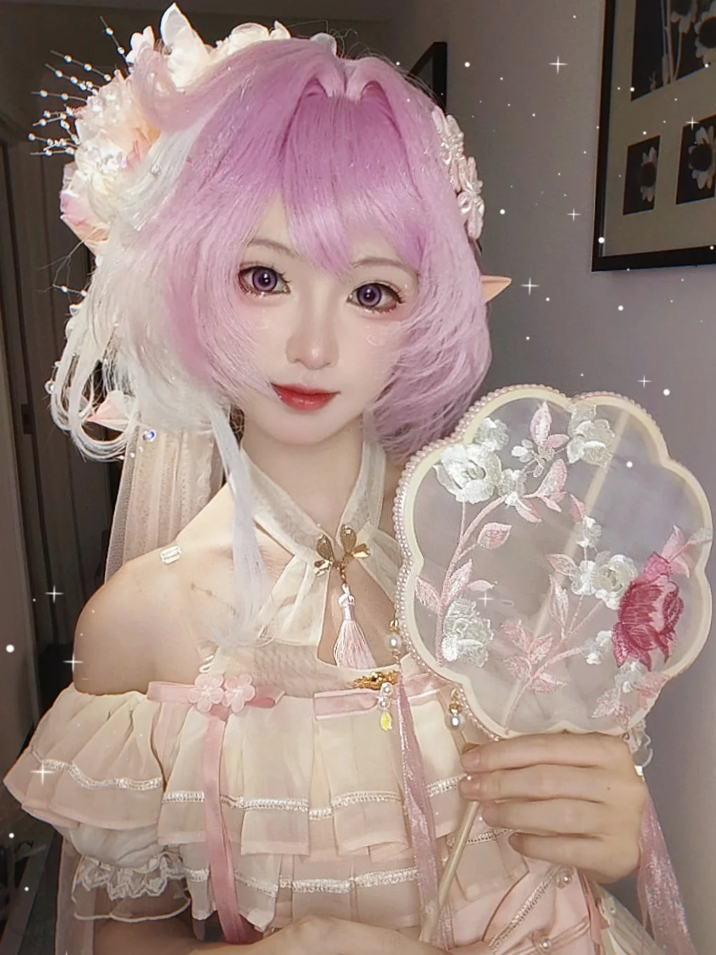 爱莉希雅cos, 崩坏三, 精灵耳cos, 私设cosplay, 粉色系cos