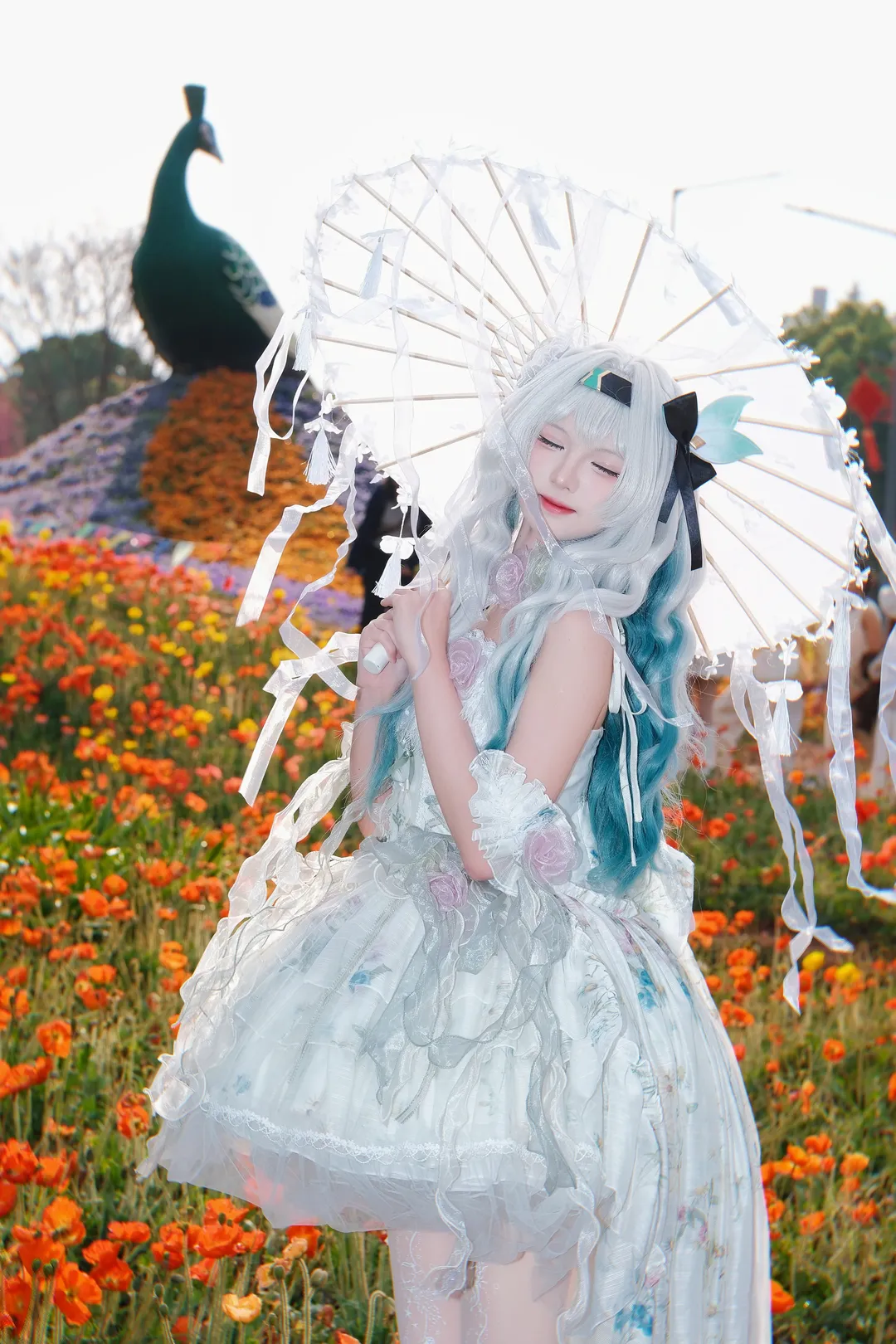 二次元少女, 崩坏星穹铁道, 流萤cos, Cosplay摄影, 花海写真 - 第1张