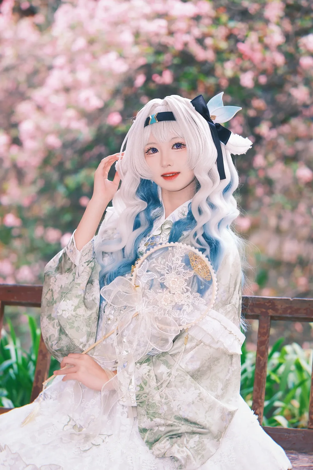 Honkai: Star Rail, Firefly cosplay, Anime cosplay, Firefly headcanon, Cherry blossom season photography - Image 1