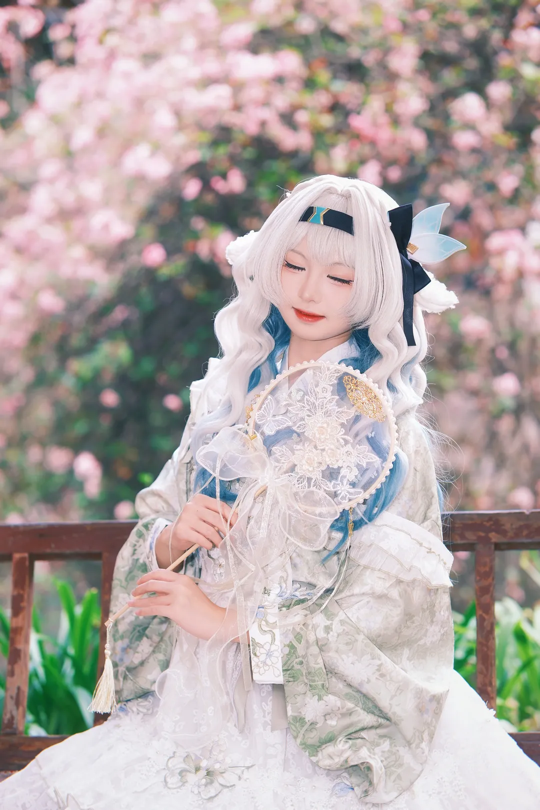 Honkai: Star Rail, Firefly cosplay, Anime cosplay, Firefly headcanon, Cherry blossom season photography - Image 2