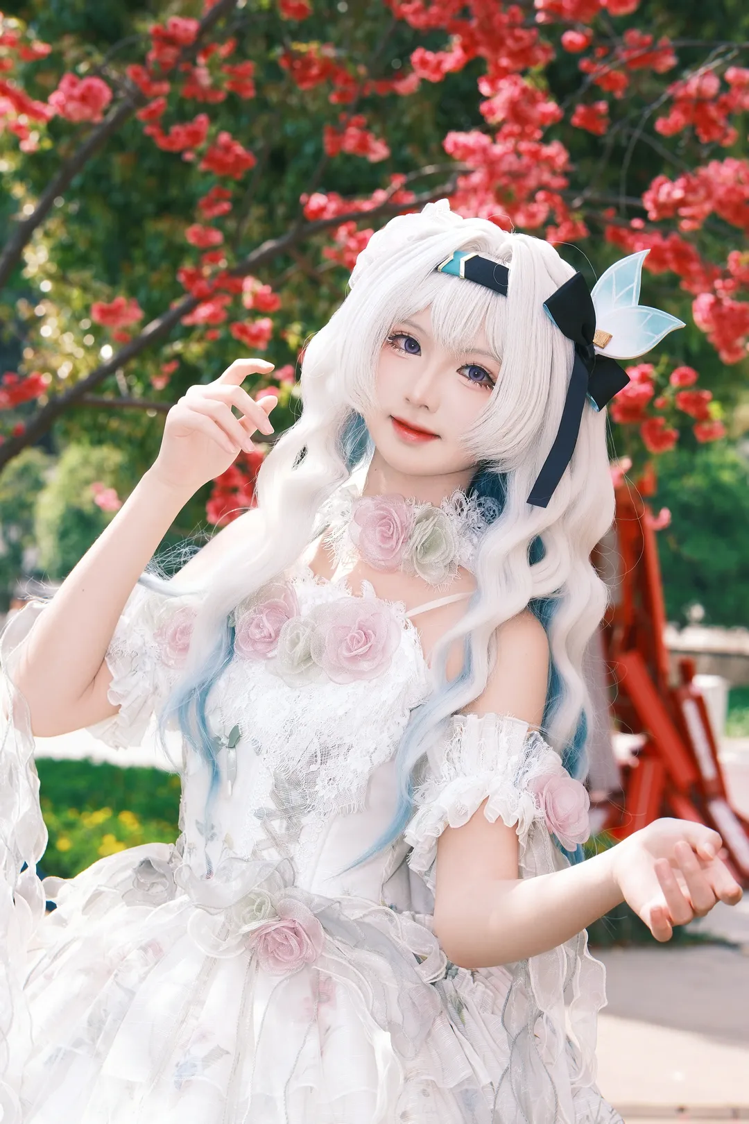 二次元摄影, 崩坏星穹铁道, 流萤cos, 私设cos, 白色假发