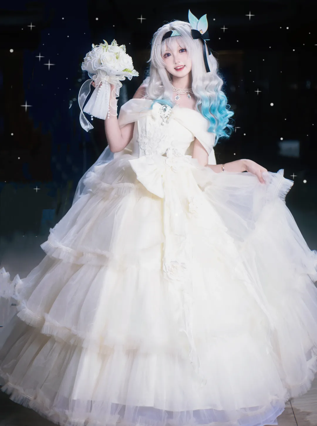崩坏星穹铁道, 流萤cos, 私设cos, 花嫁cosplay, 星空特效