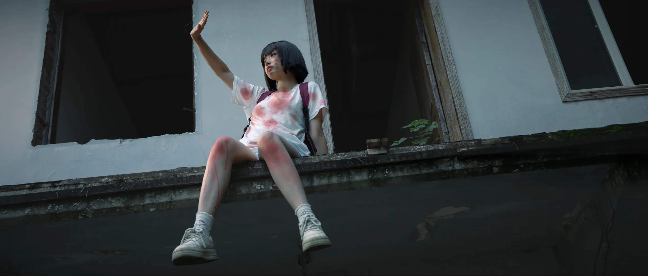 角色扮演摄影, 久世静香cos, 章鱼噼的原罪, 废墟风正片, 伤痕特效妆