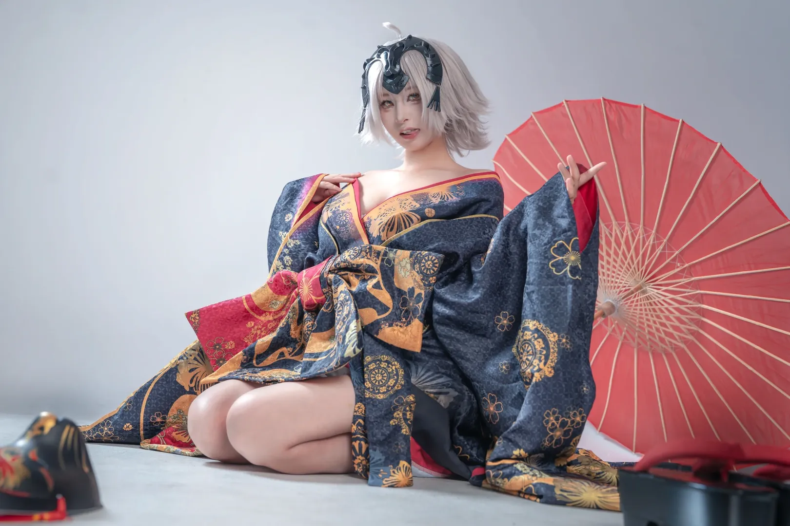Fate/Grand Order, 二次元cosplay, 花魁造型, 黑贞cos, 和服cos