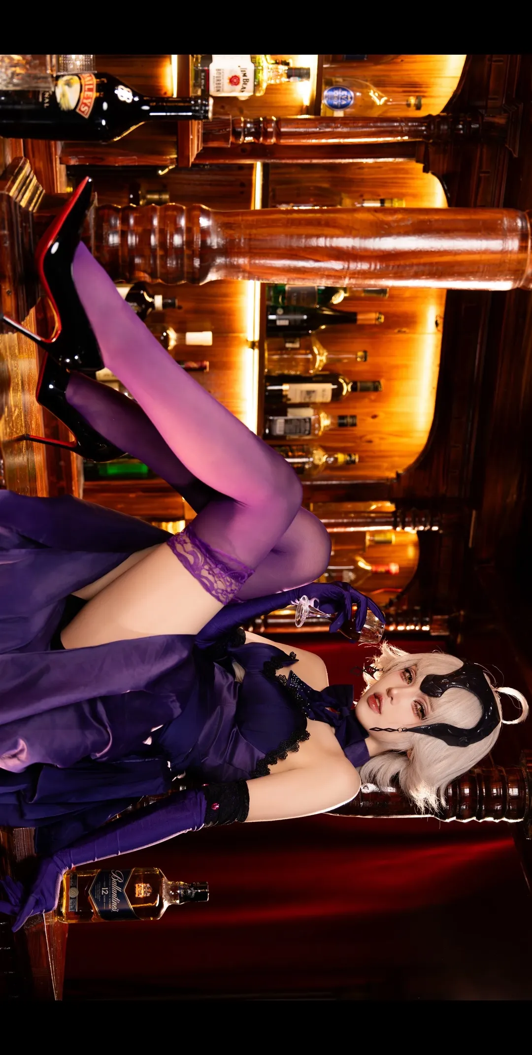 Fate/Grand Order, 二次元cosplay, 黑贞德cos, 紫色丝袜, 圣夜的晚餐 - 第5张