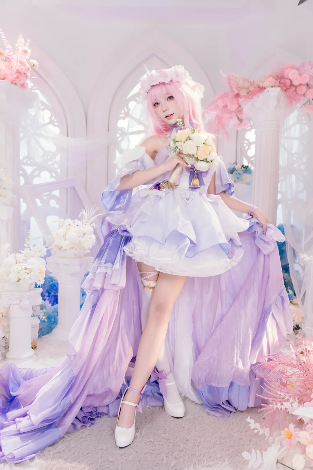 爱莉希雅cos, 崩坏3, 二次元少女摄影, 花间颂歌cosplay, 梦幻花海cos