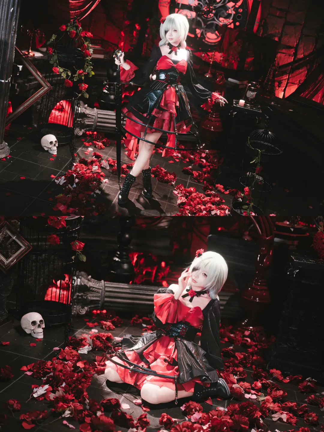 鸣潮, 弗洛洛cos, cosplay正片, 哥特风cos, 暗黑系摄影 - 第1张