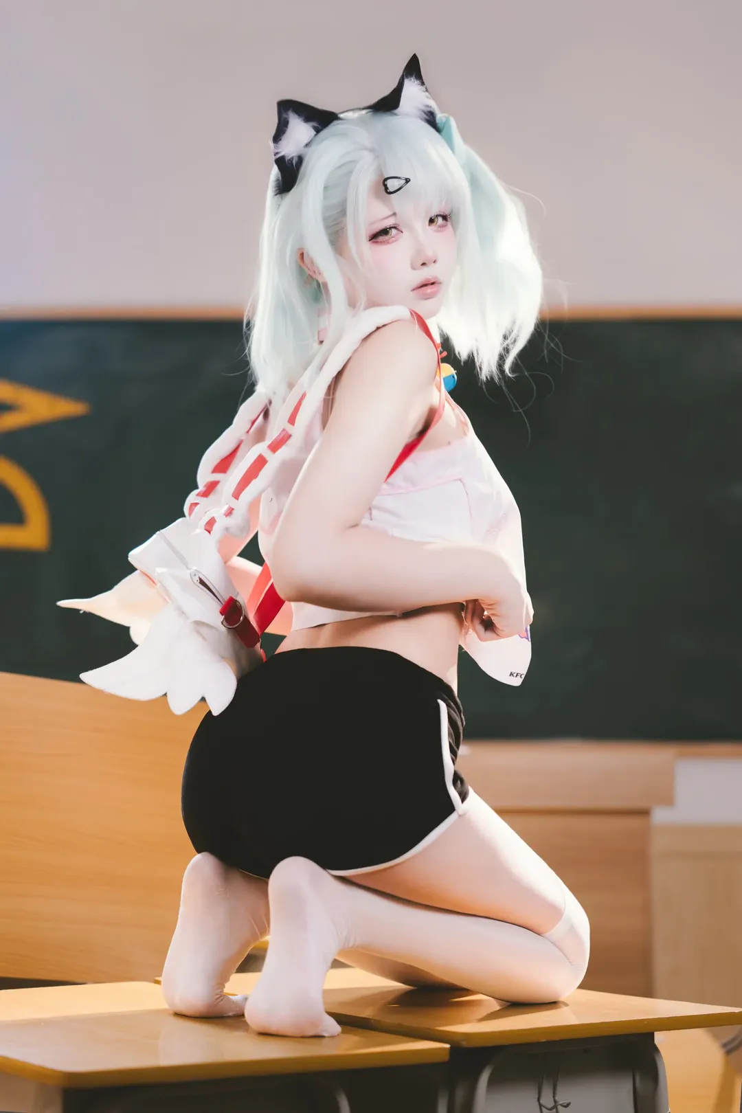 ゼンレスゾーンゼロ, 二次元撮影, 学園コスプレ, 千夏 コスプレ, 白ニーソコーデ - 1枚目