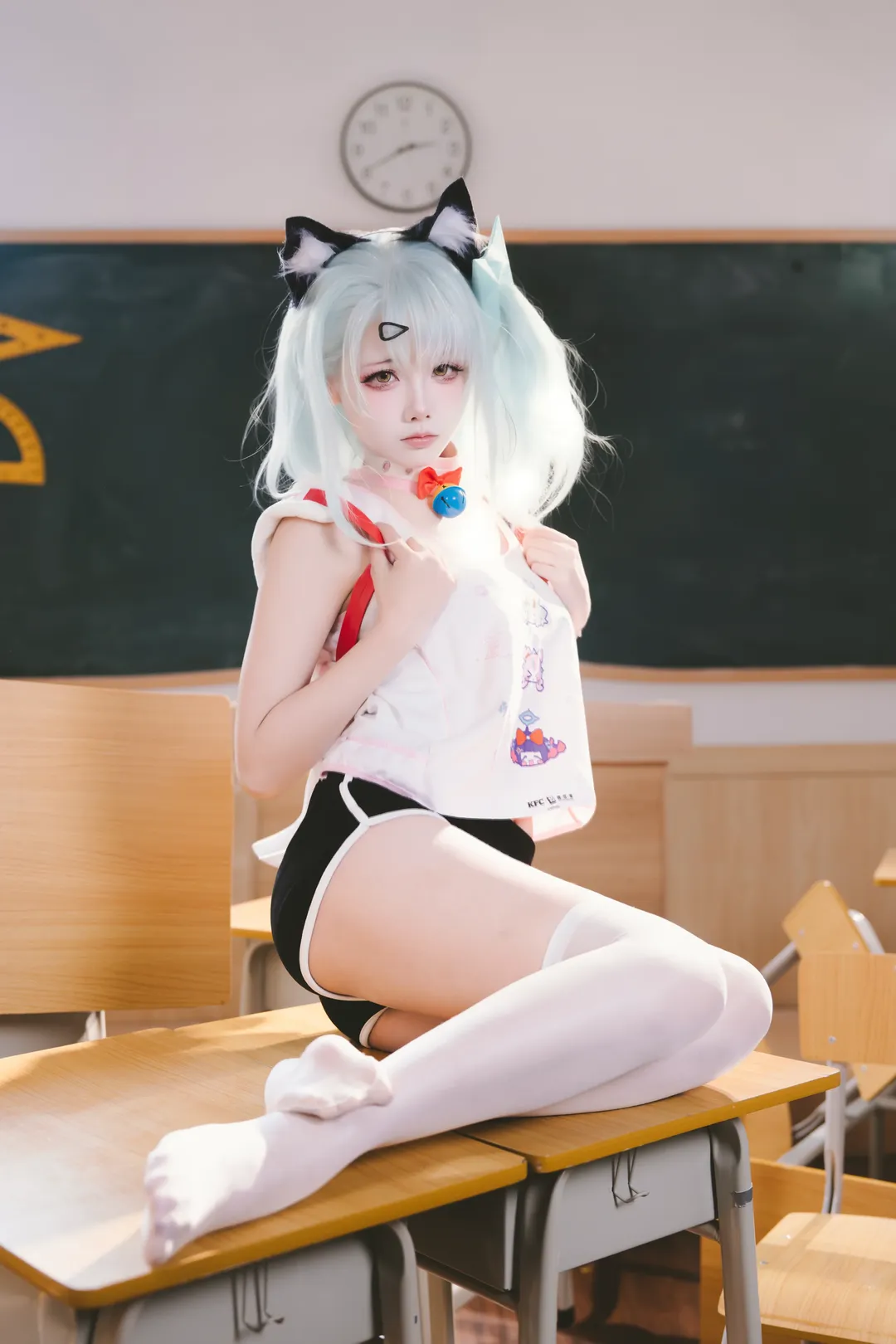 ゼンレスゾーンゼロ, 二次元撮影, 学園コスプレ, 千夏 コスプレ, 白ニーソコーデ - 3枚目