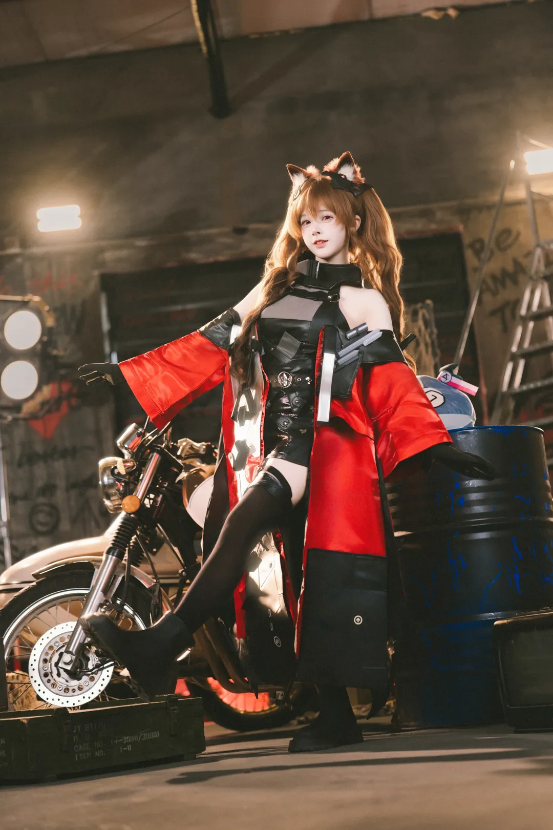 二次元cosplay, 明日方舟终末地, 黑丝穿搭, 洁尔佩塔cos, 机车废土风 - 第3张