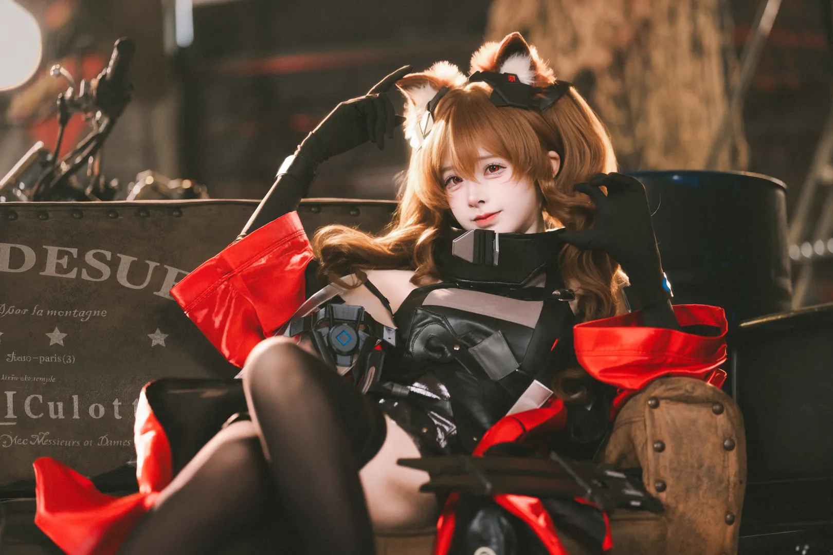 明日方舟终末地, 工业风摄影, cosplay正片, 黑丝cos, 洁尔佩塔cos - 第4张