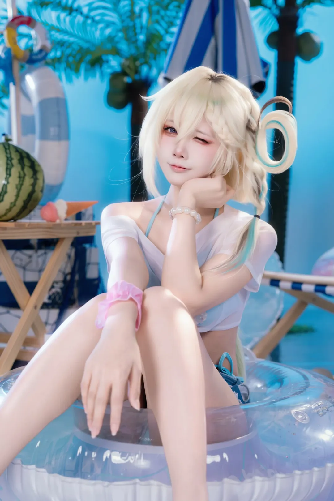 鸣潮, 二次元, cos正片, 琳奈cos, 夏日泳装 - 第4张