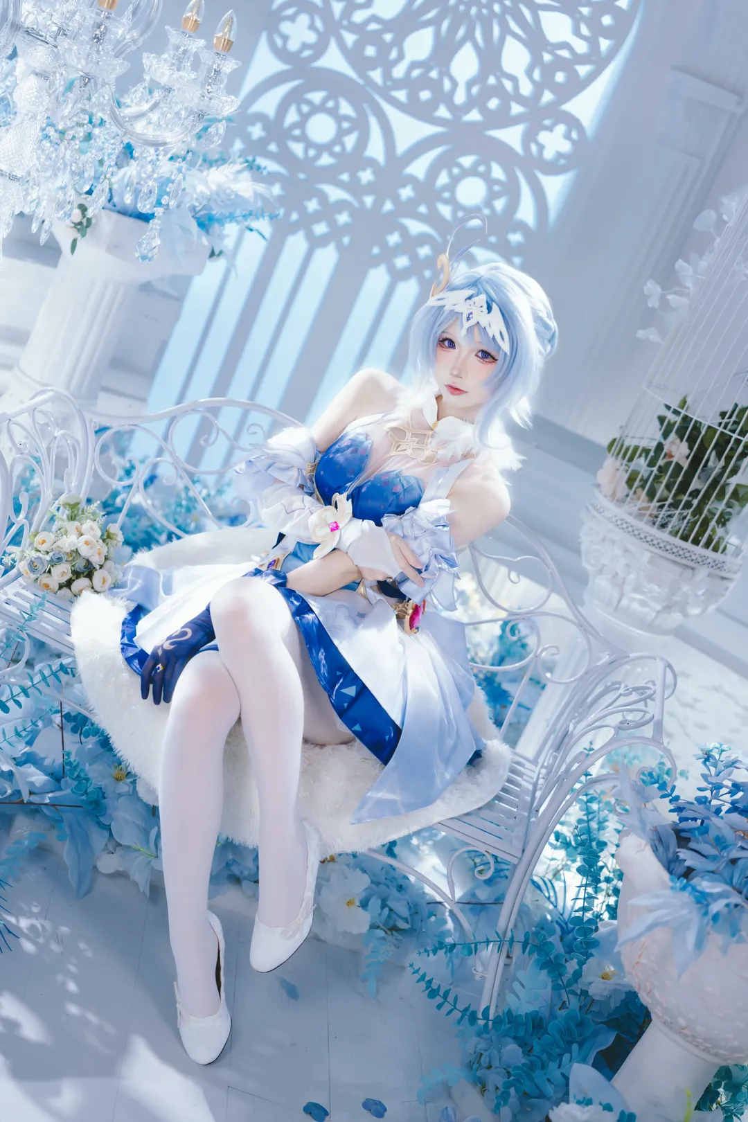 原神, 空月之歌, 白丝, Cosplay正片, 奥黛塔cos
