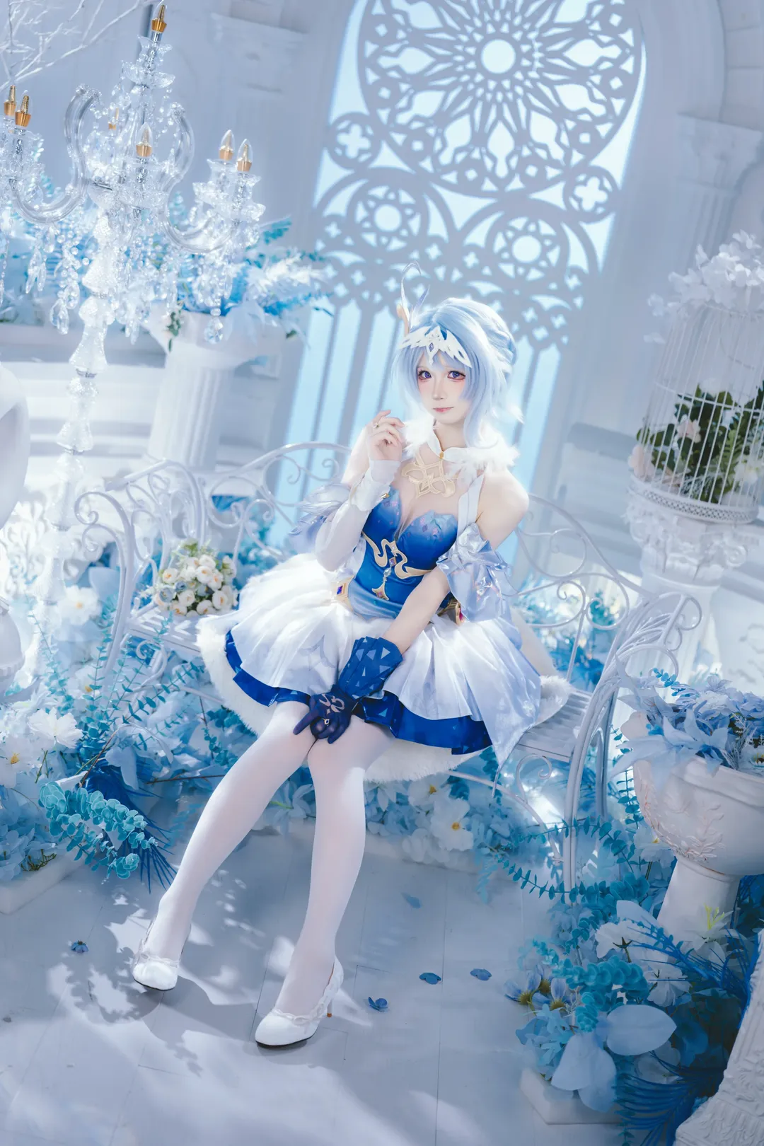 原神, 空月の歌, 白ストッキング, コスプレ写真, オデット コスプレ - 2枚目