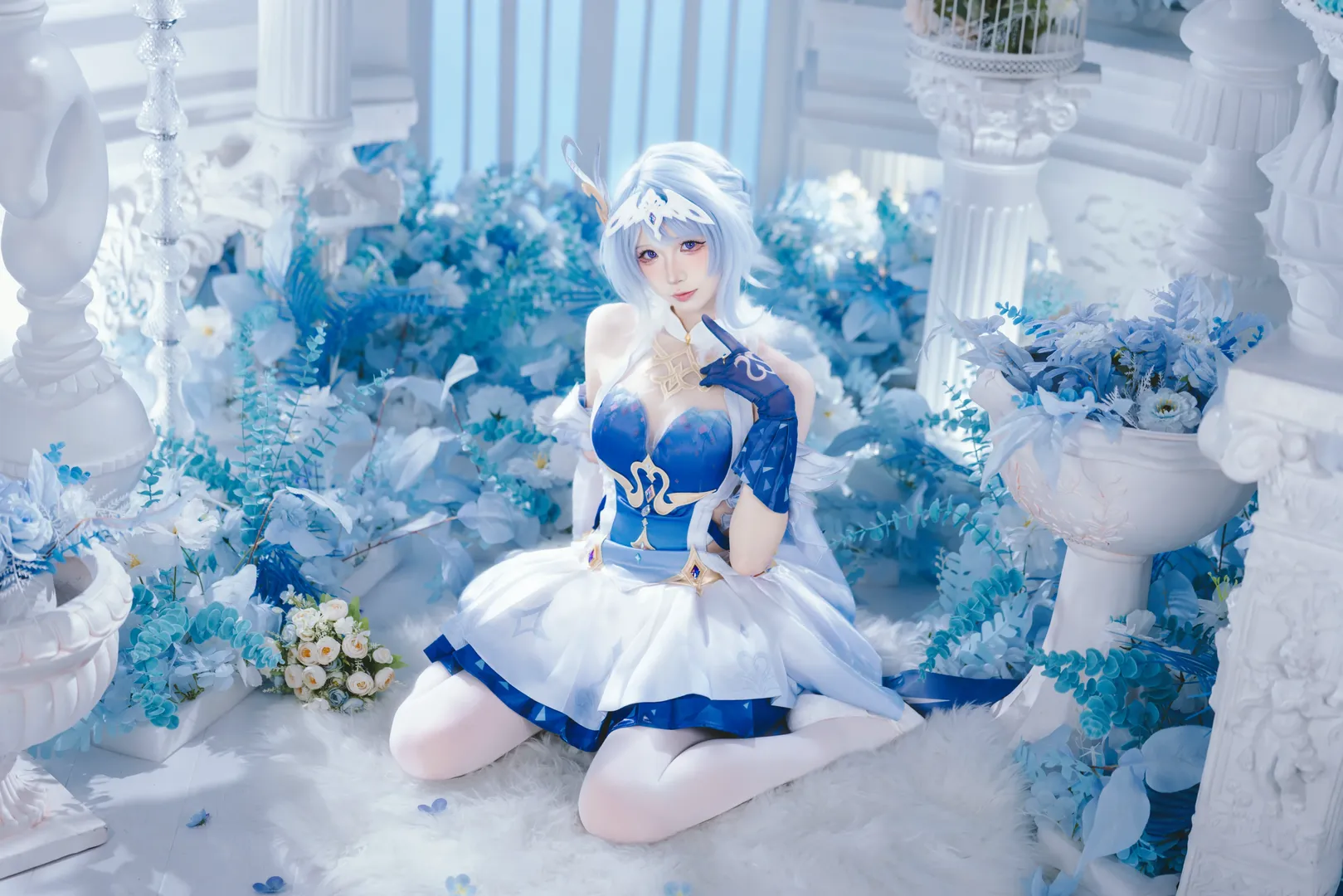 原神, 二次元コスプレ, 白ストッキング, オデット コスプレ, 原神 スネージナヤ - 1枚目