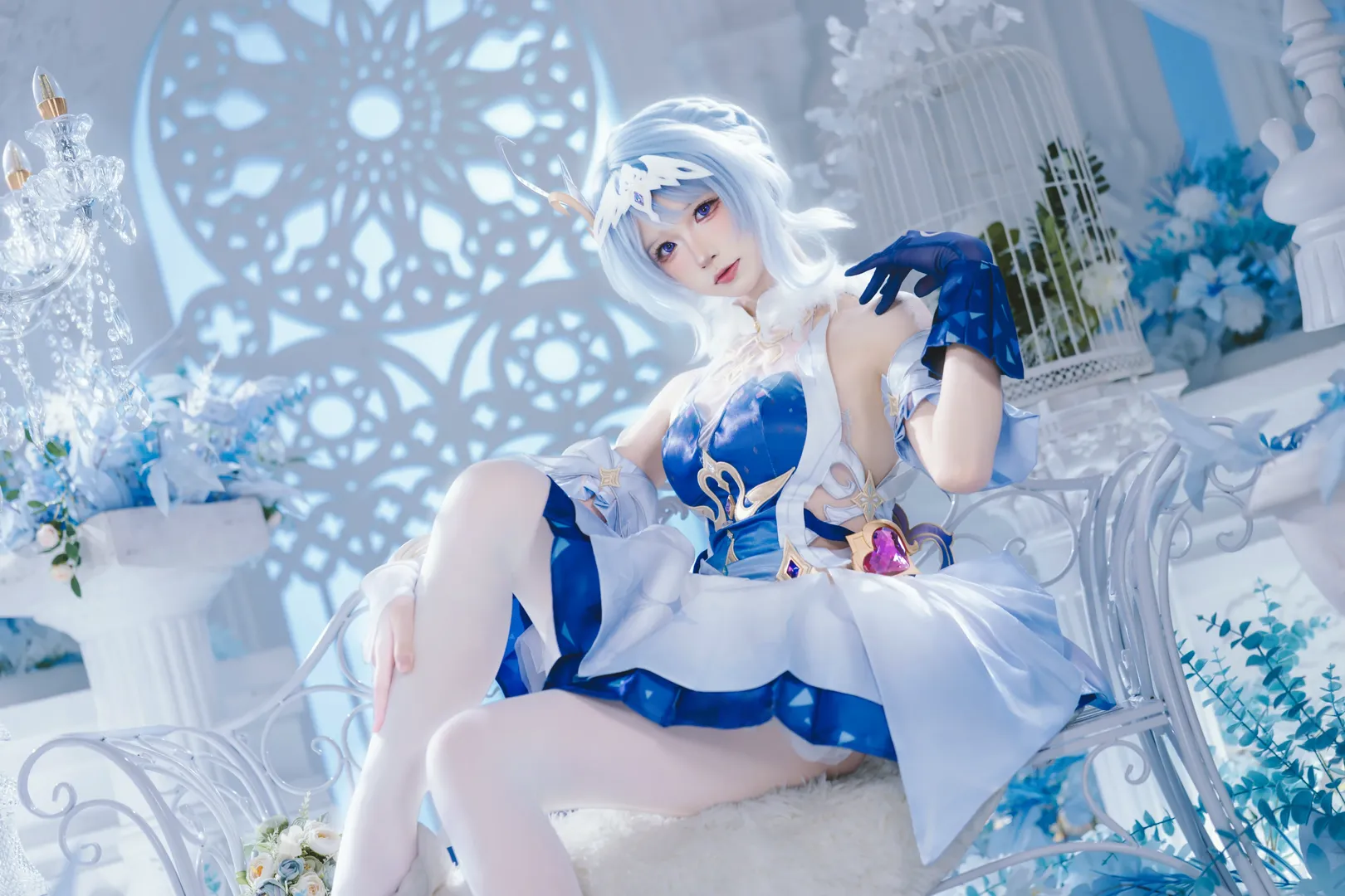 原神, 二次元コスプレ, 白ストッキング, オデット コスプレ, 原神 スネージナヤ - 4枚目