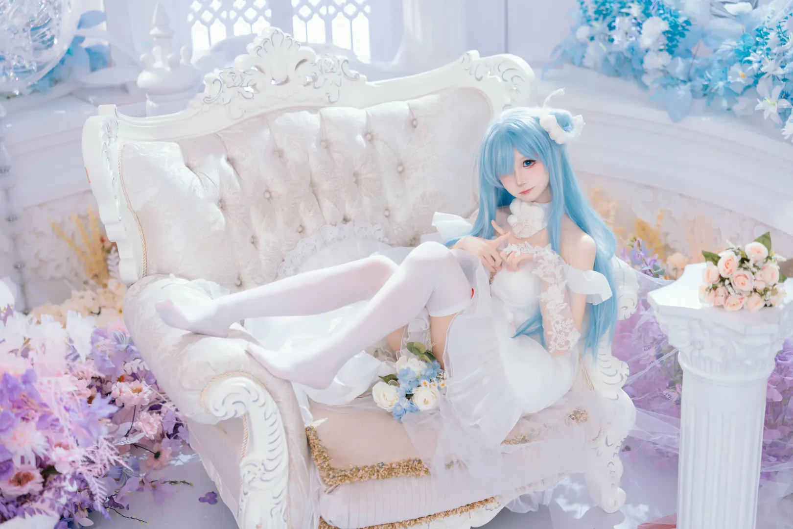 碧蓝航线, 花嫁, 白丝, 雅努斯cos, cosplay正片