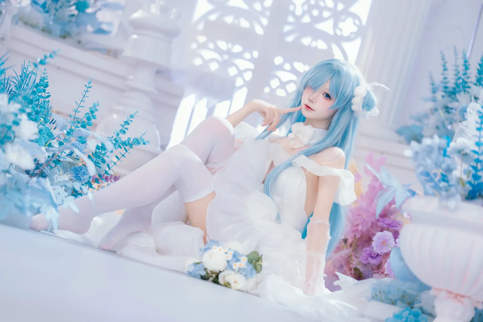 碧蓝航线, 花嫁, 白丝, 雅努斯cos, cosplay正片 - 第2张