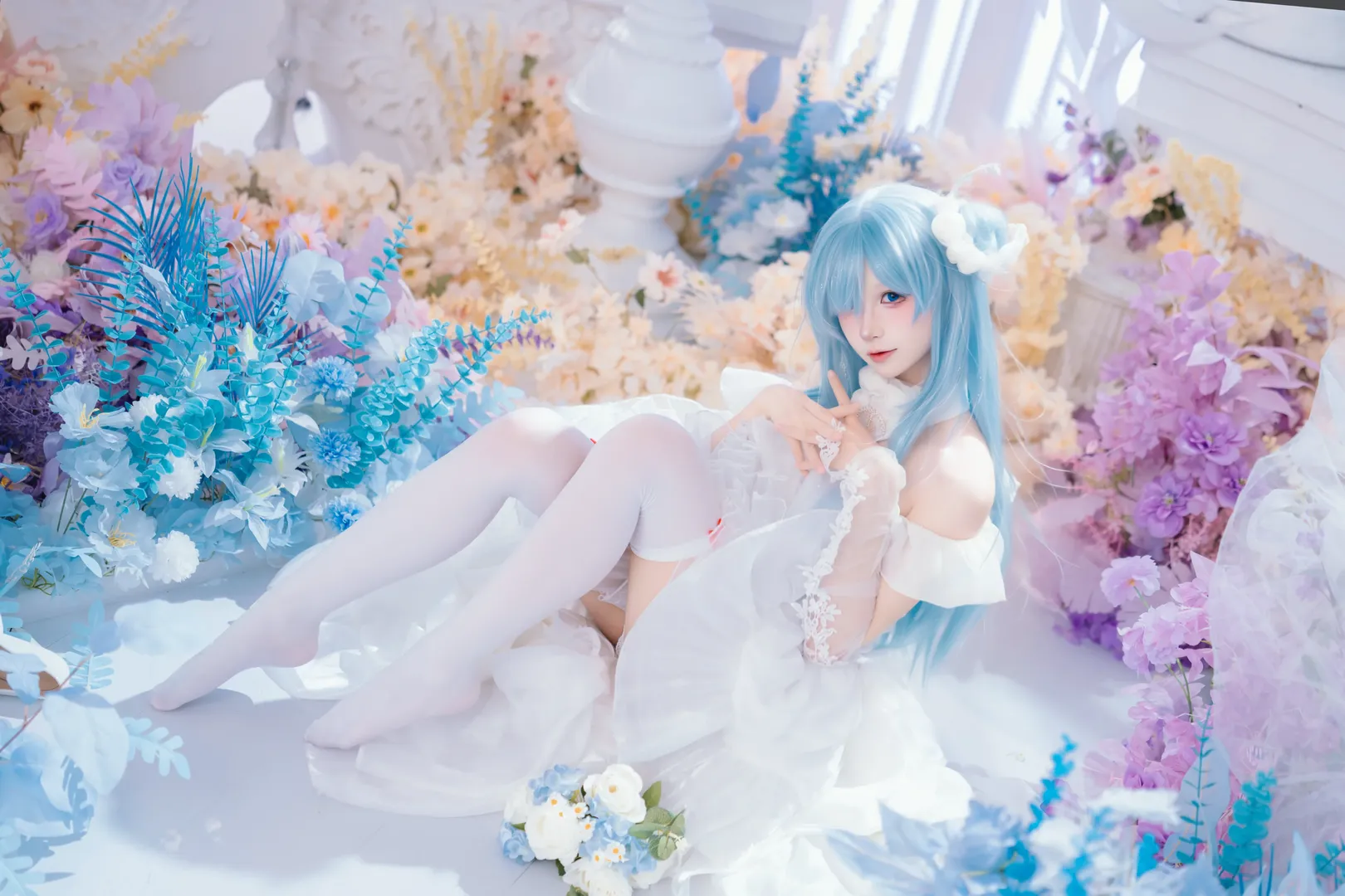 碧蓝航线, 花嫁, 白丝, 雅努斯cos, cosplay正片 - 第3张