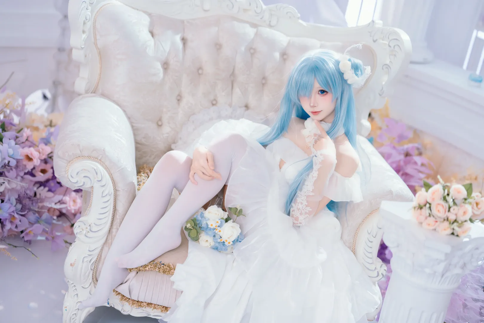 碧蓝航线, 花嫁, 白丝, 雅努斯cos, cosplay正片 - 第5张