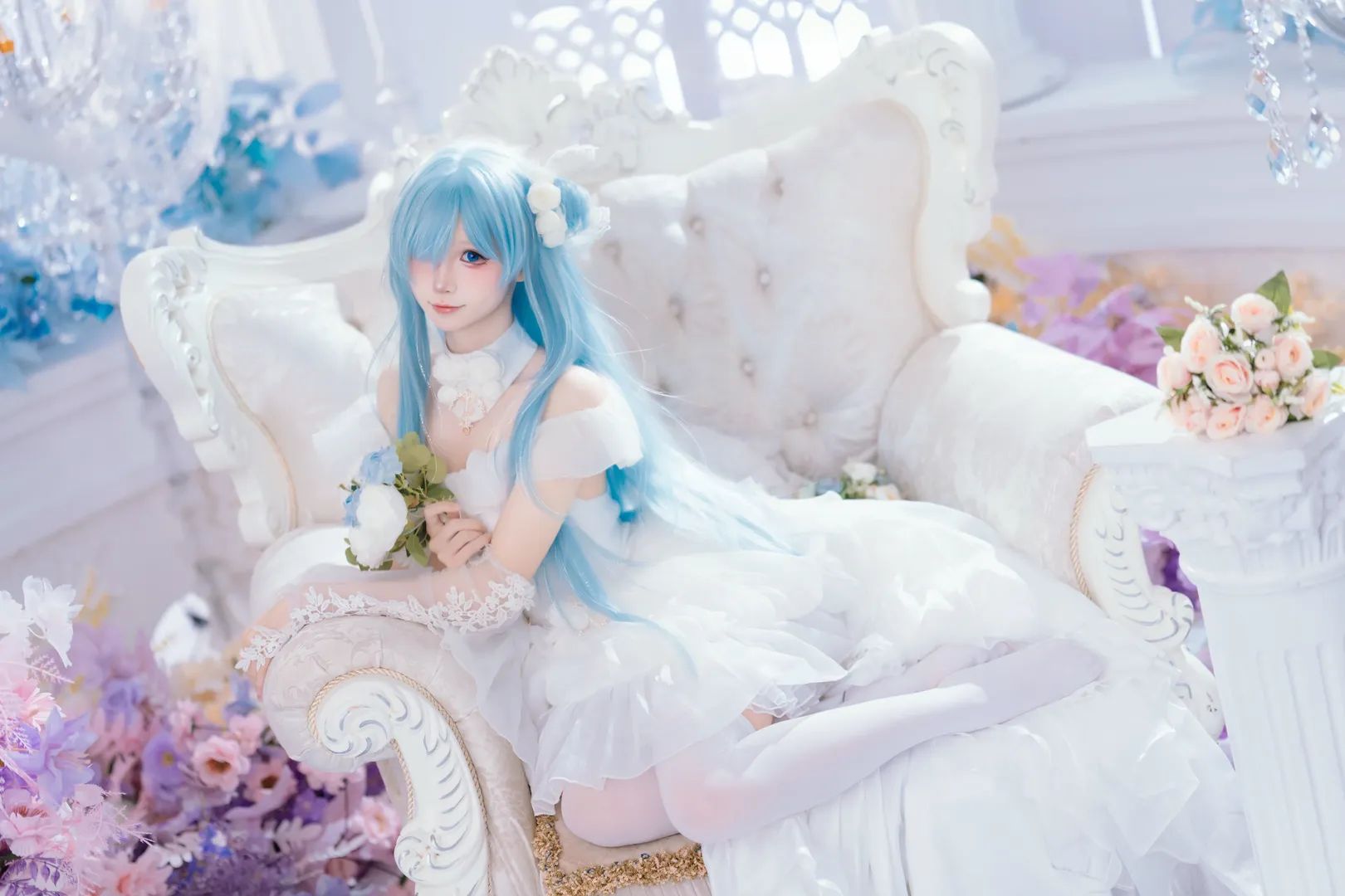 碧蓝航线, 花嫁, 白丝, 雅努斯cos, cosplay正片 - 第7张
