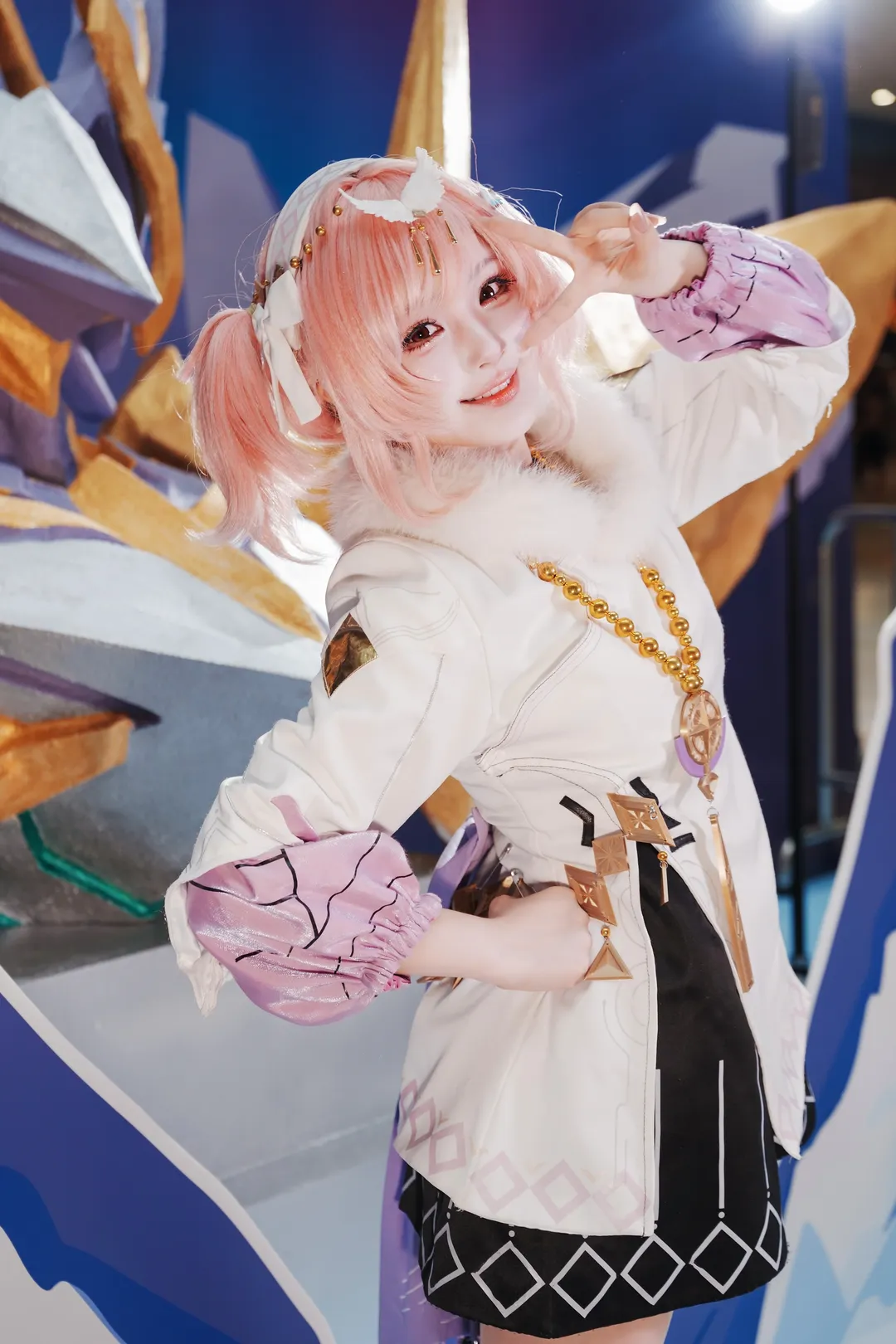 鳴潮, 二次元撮影, エイメス コスプレ, 雪景色コスプレ, ピンクのツインテール - 2枚目