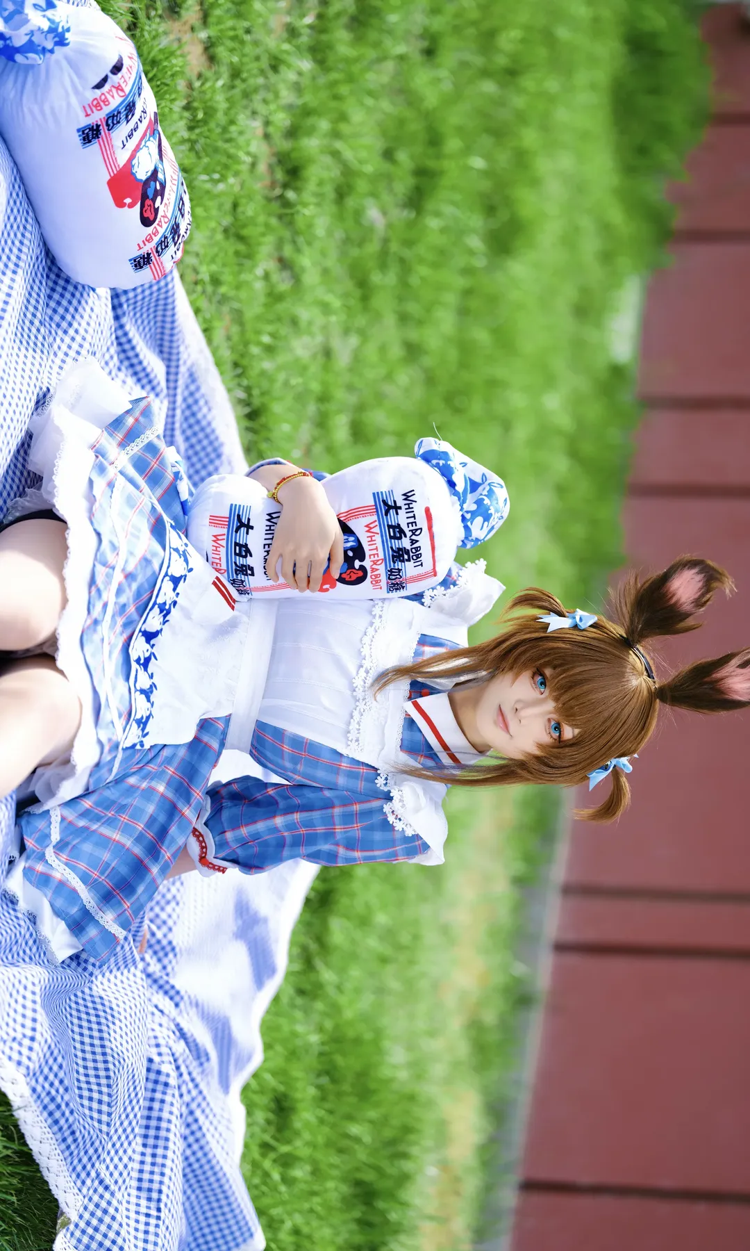 明日方舟, 阿米娅cos, cosplay摄影, 明日方舟七周年, 蓝白格纹 - 第1张