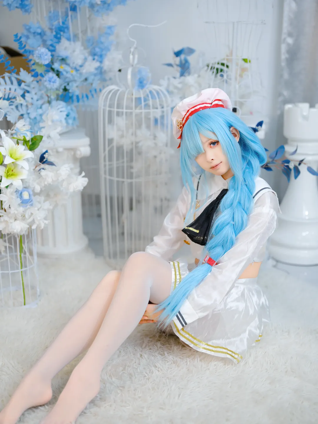 碧蓝航线, 雅努斯cos, cosplay摄影, 水手服穿搭, 蓝发麻花辫 - 第3张