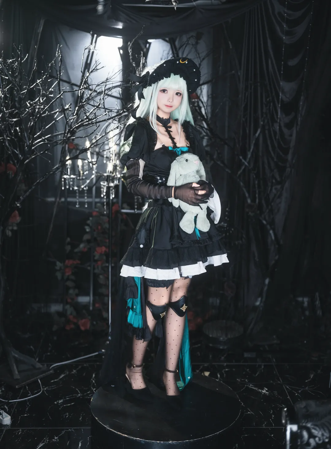 cosplay, 哥特风, 明日方舟, 若叶睦cos, 波点丝袜 - 第1张