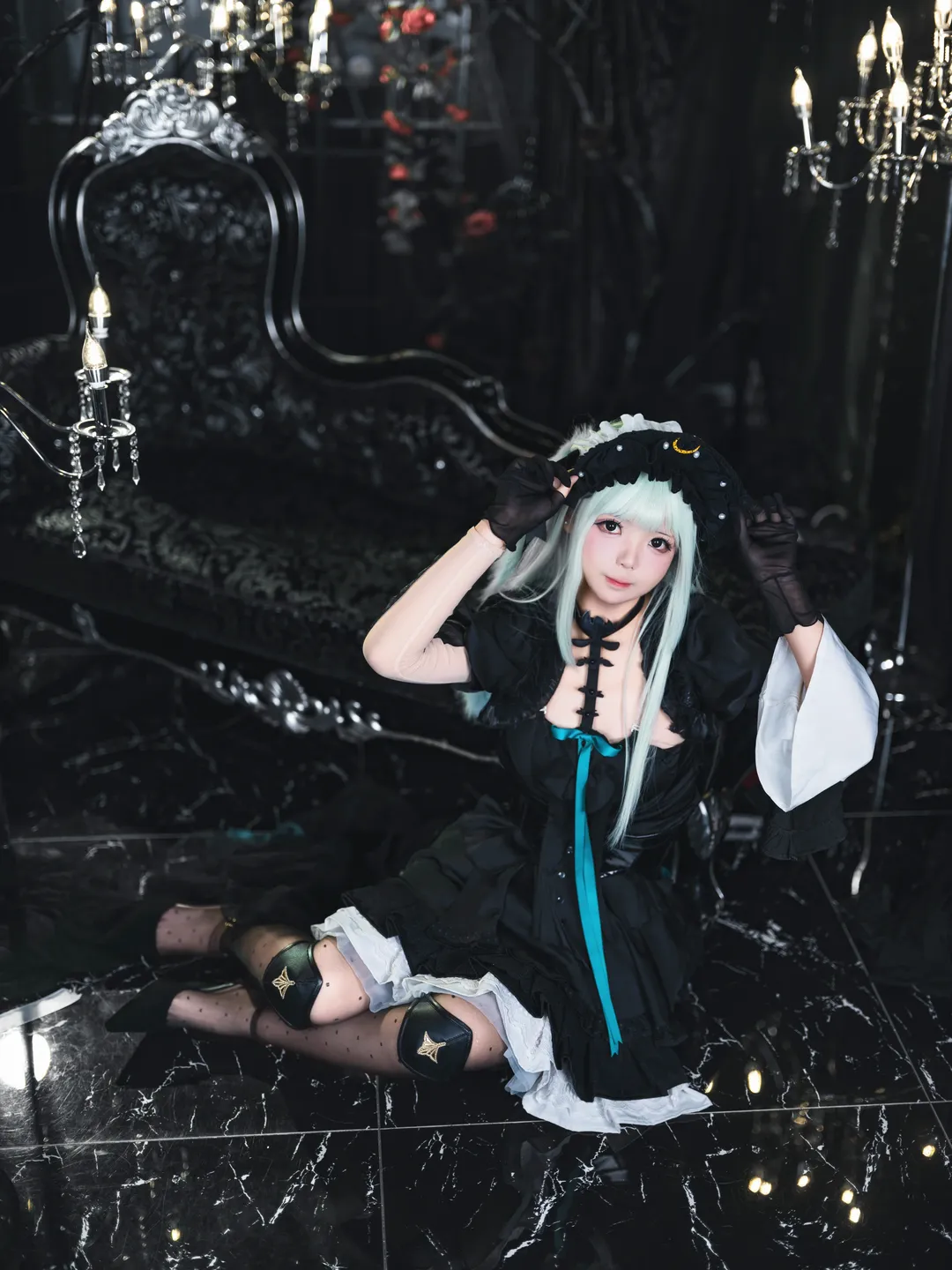 cosplay, 哥特风, 明日方舟, 若叶睦cos, 波点丝袜 - 第3张