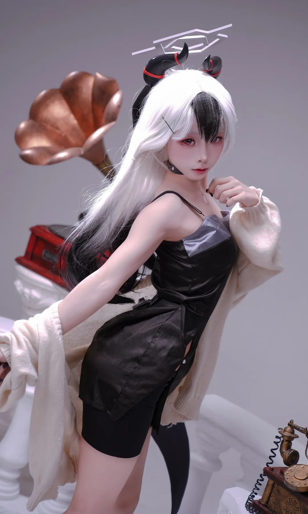 Blue Archive, Anime cosplay, Kayoko cosplay, Formal dress photography, Retro aesthetics - Image 1