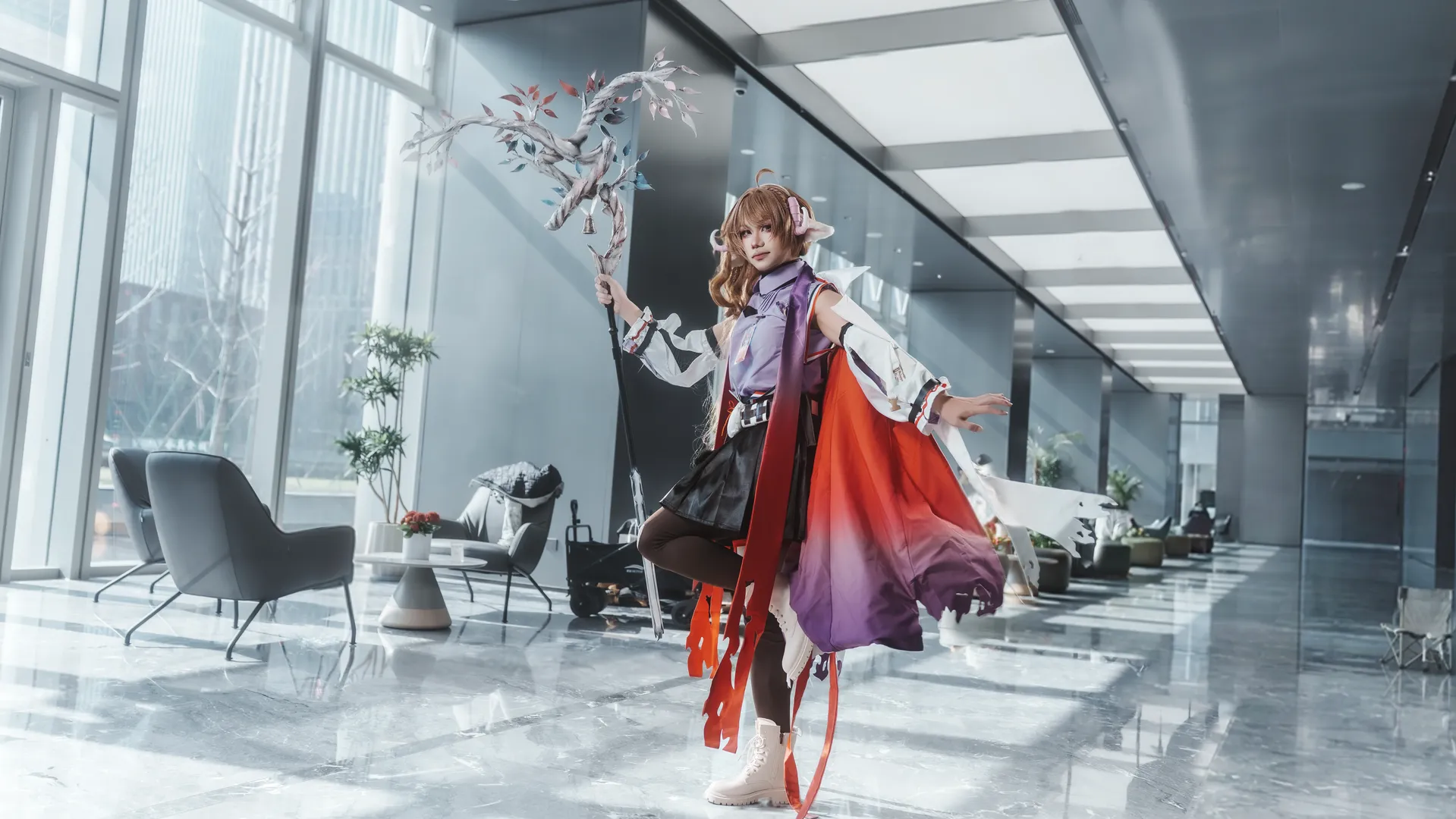 明日方舟, cosplay摄影, 长筒袜穿搭, 道具分享, 元素奶cos - 第3张