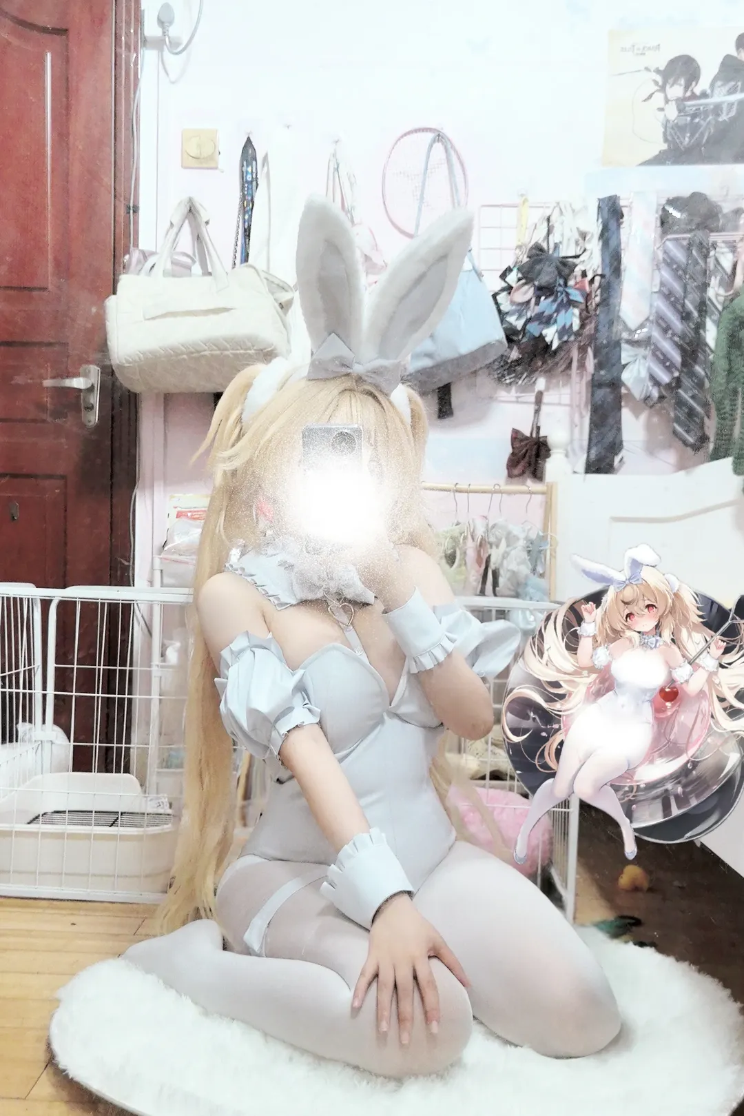 碧蓝航线, 白丝穿搭, 兔女郎cosplay, 沃尔普加cos, 冷门角色试衣 - 第1张