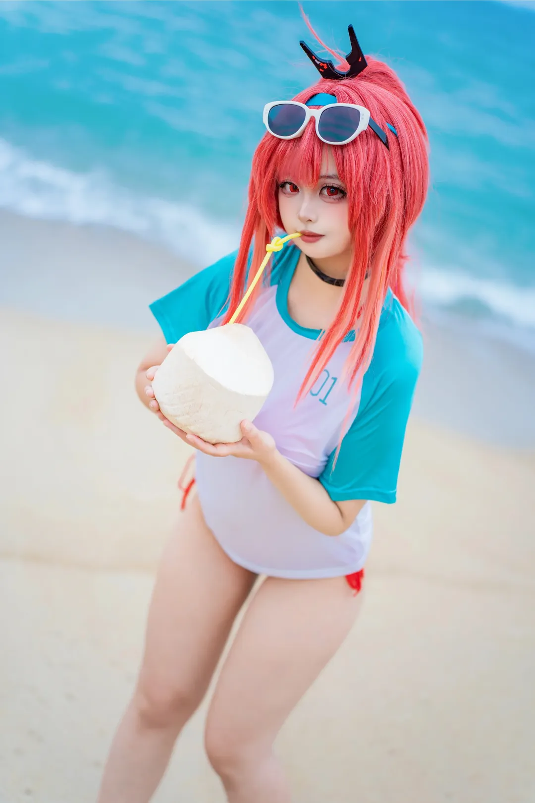 泳装cos, 夏日摄影, 拉毗cos, Nikke胜利女神, 海边穿搭