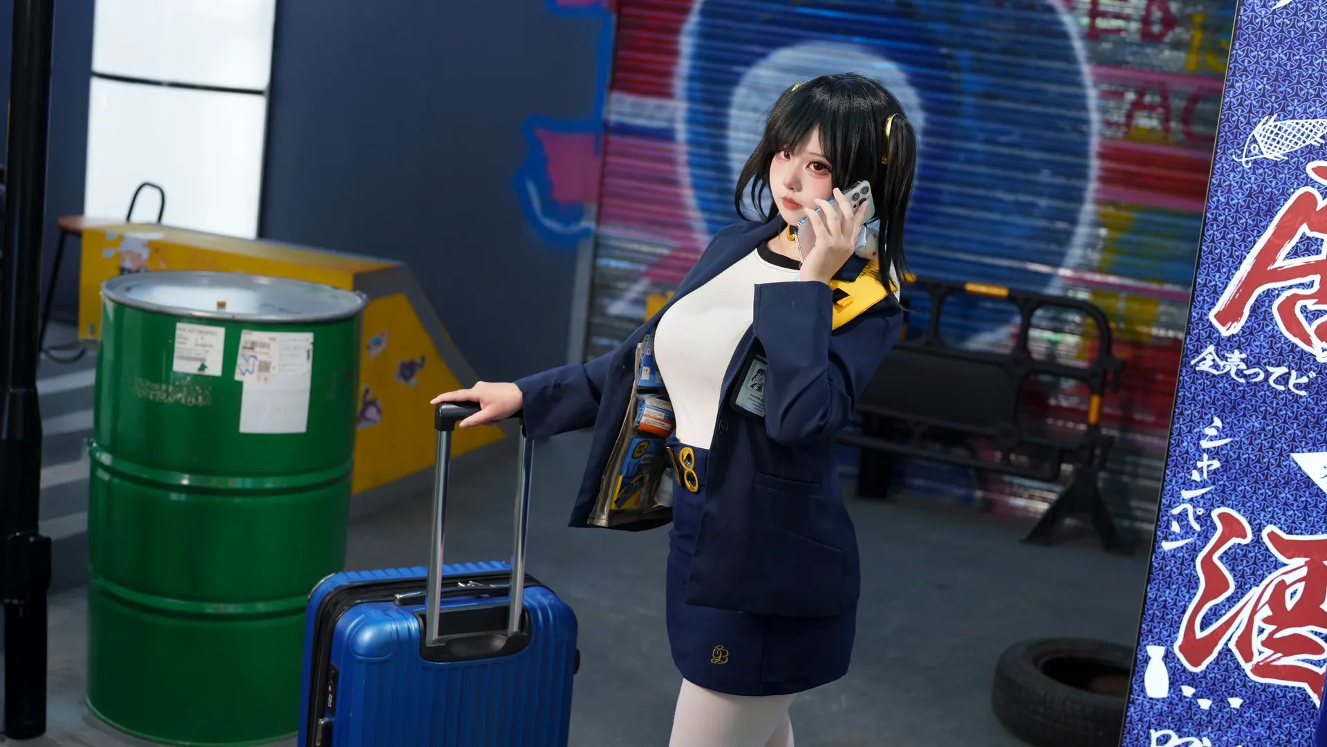 白丝, 胜利女神nikke, cosplay写真, 索拉cos, 赛博朋克街拍 - 第3张