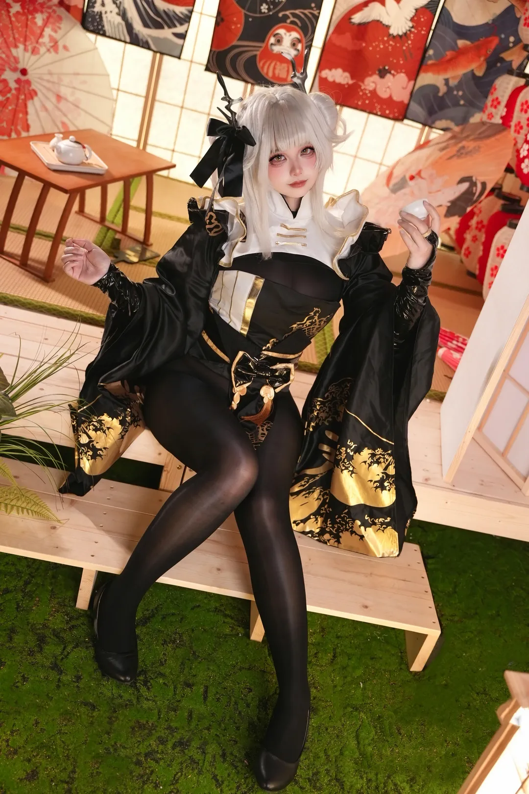 和风摄影, 布兰儿cos, 胜利女神nikke, cosplay正片, 黑丝穿搭