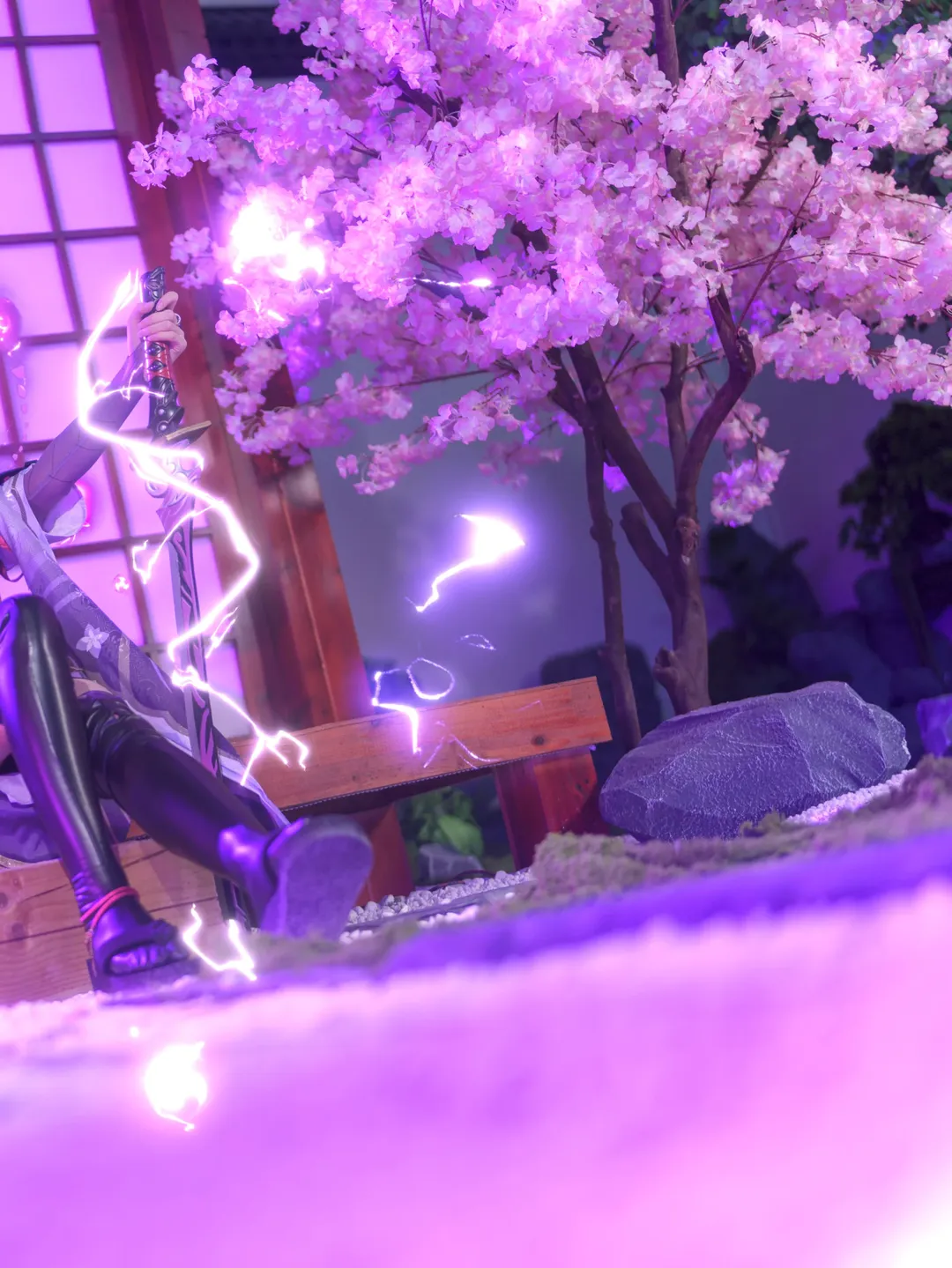 原神, 和风摄影, 原神cosplay, 黑丝cos, 雷电将军cos - 第2张