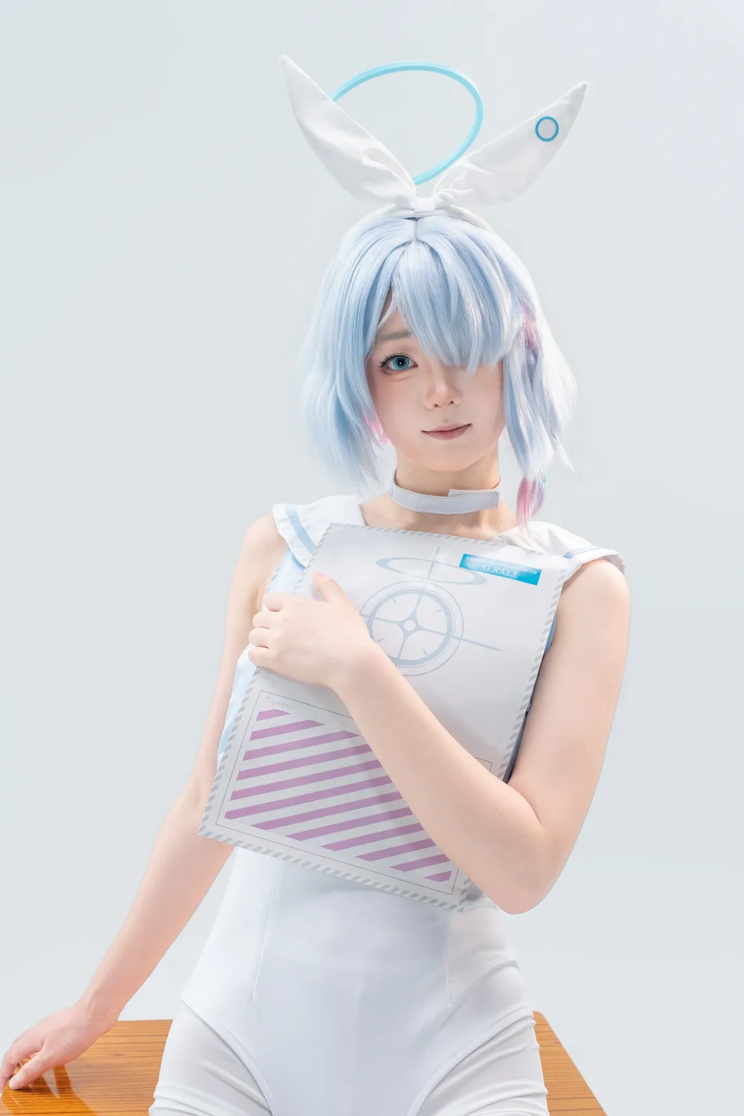 碧蓝档案, 二次元写真, 纯白棚拍, 阿洛娜cos, 紧身衣造型 - 第3张