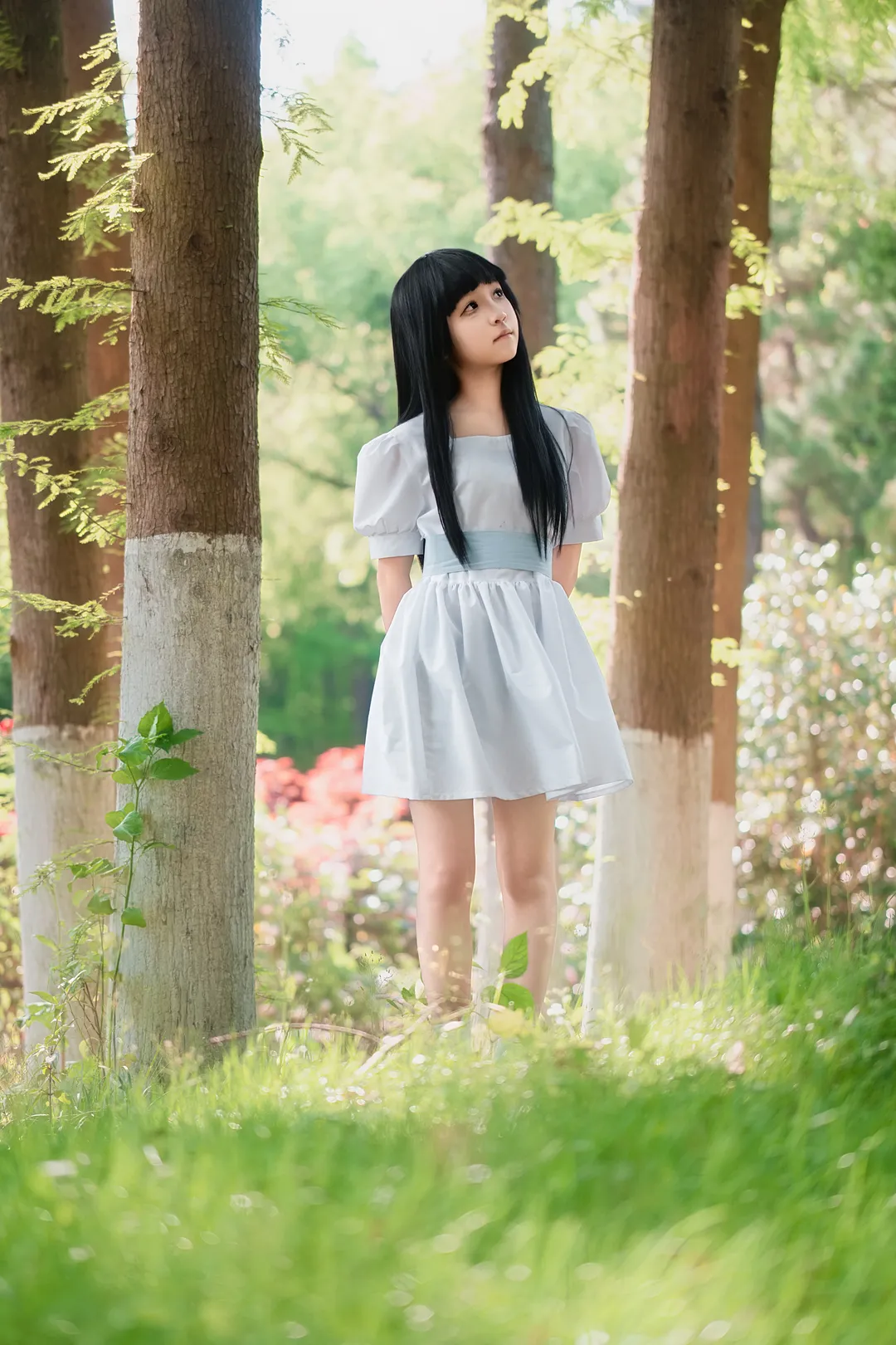 ソードアート・オンライン, ポートレート, 黒髪ロングストレート, 森の外景, 結衣コスプレ