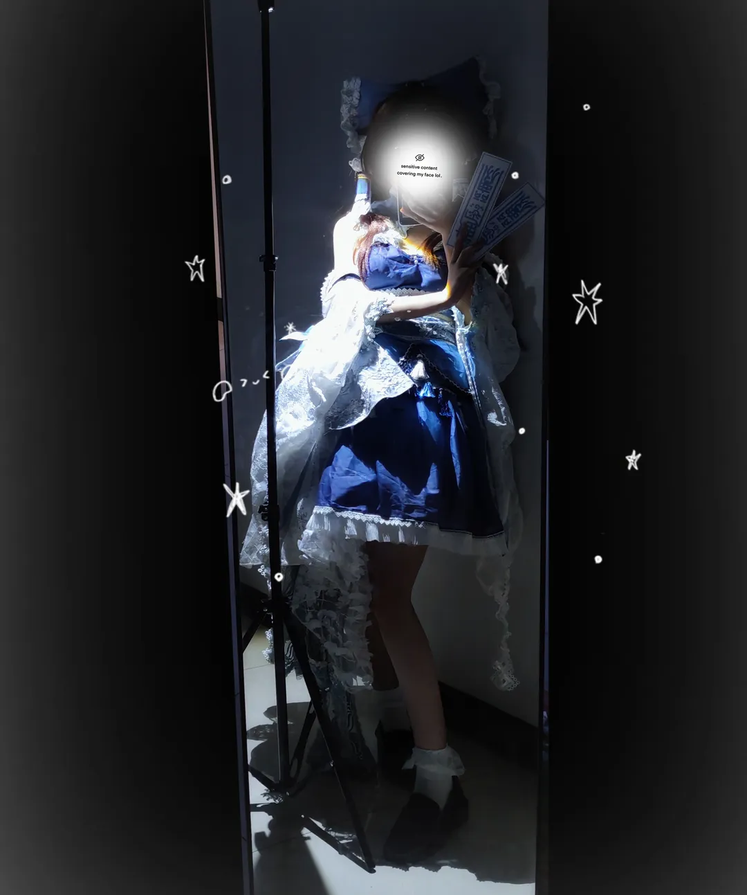 博麗霊夢コスプレ, 東方Project, コスプレコーディネート, 試着室, 青白ロリータ - 3枚目