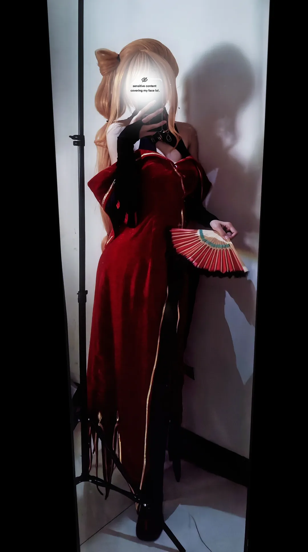 cosplay, 从零开始的异世界生活, 折扇, 普莉希拉跋利耶尔cos, 红黑礼服 - 第2张